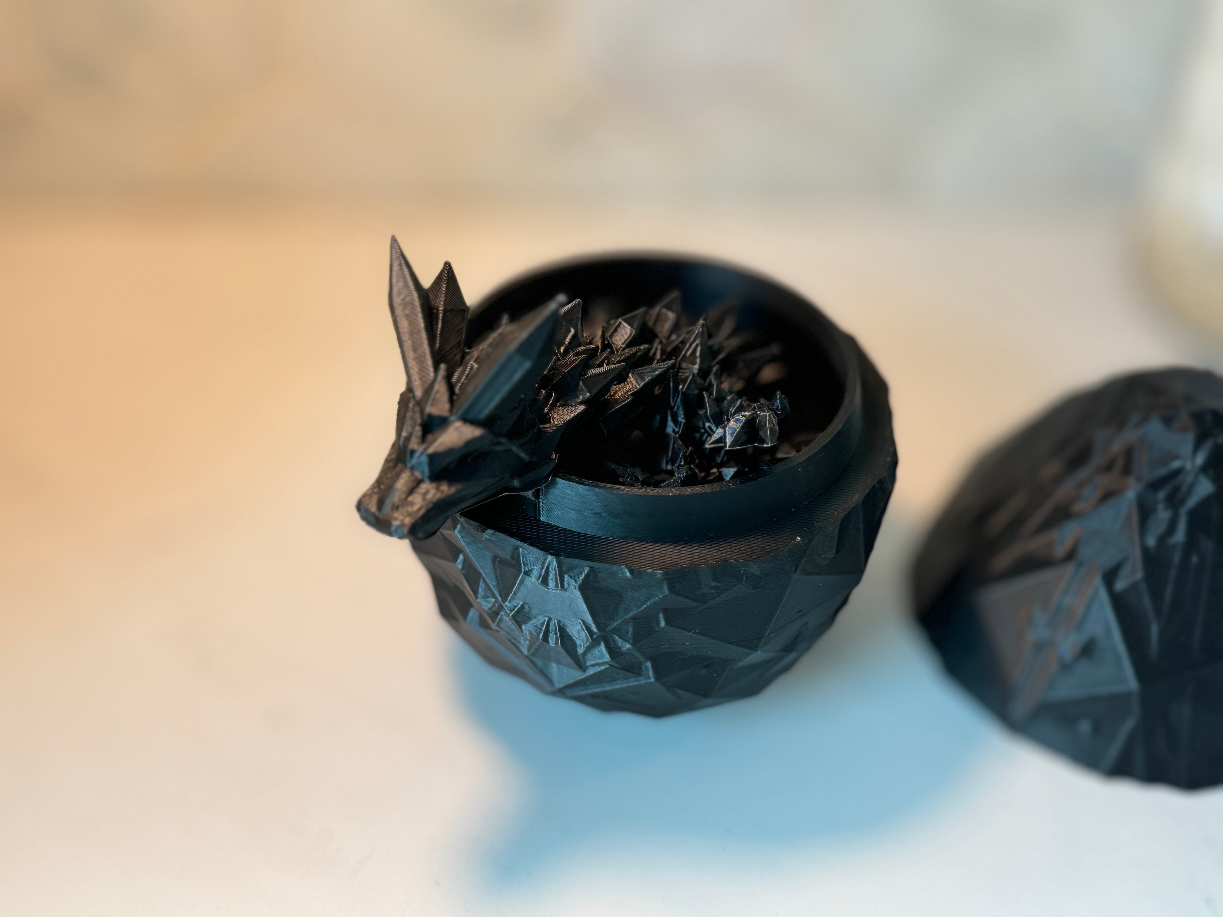 Black 3D Dragon Fidget Toy, Articulated Flexible Dragon Toy, Handmade Crystal Dragon, Gift For boyfriend, kids, Bookshelf Decor