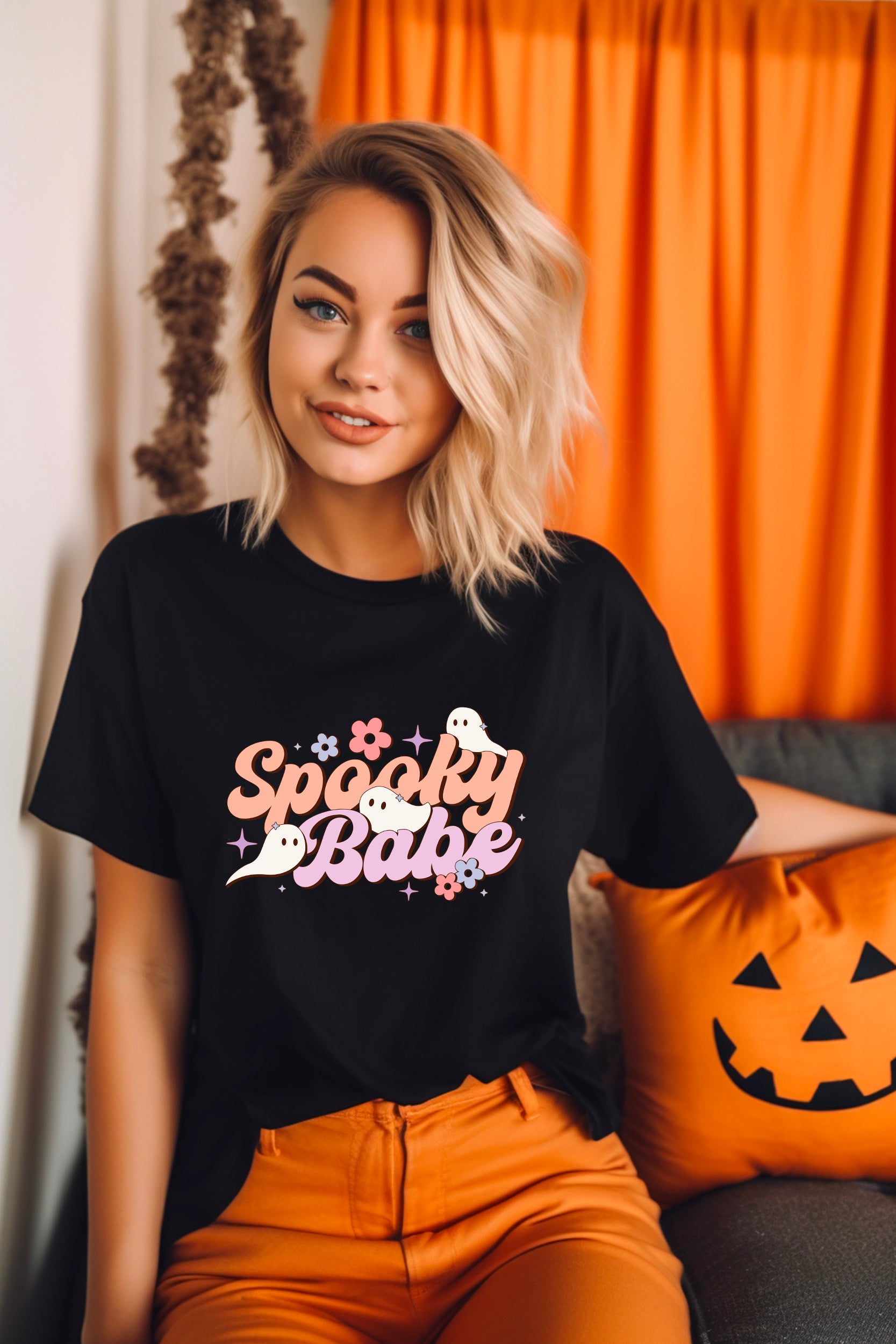 Retro Spooky Babe Ghosts T-Shirt Halloween