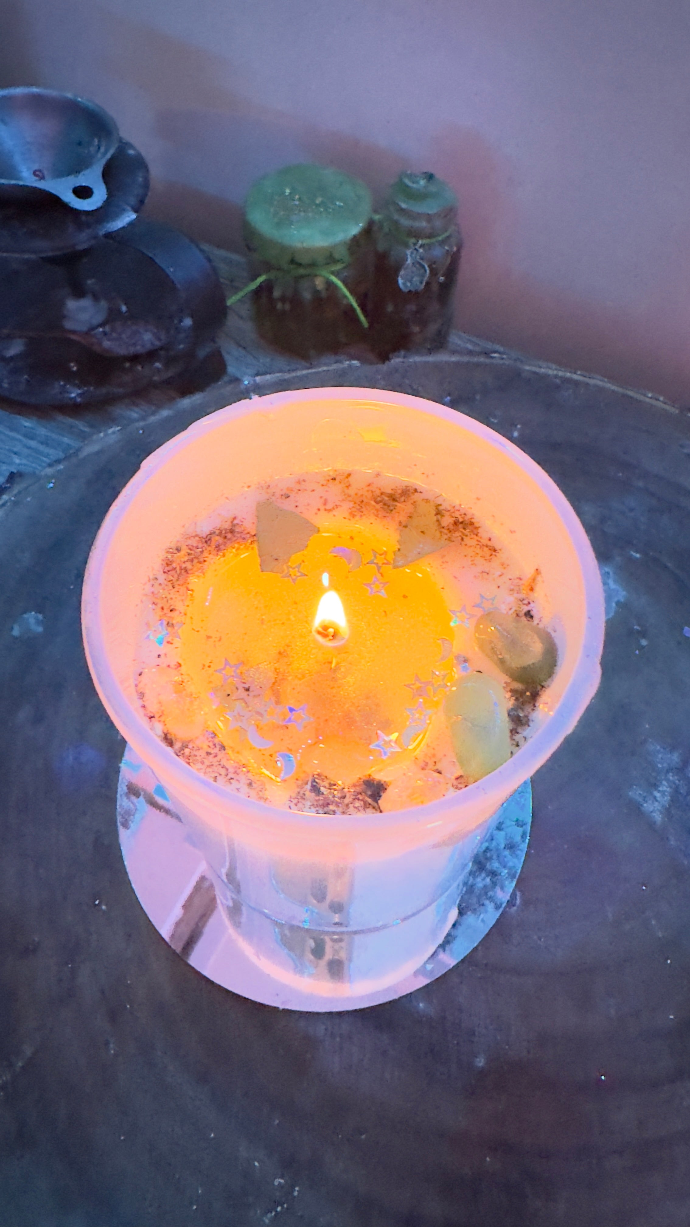 New Year Manifestation Candle | Crystal Infused