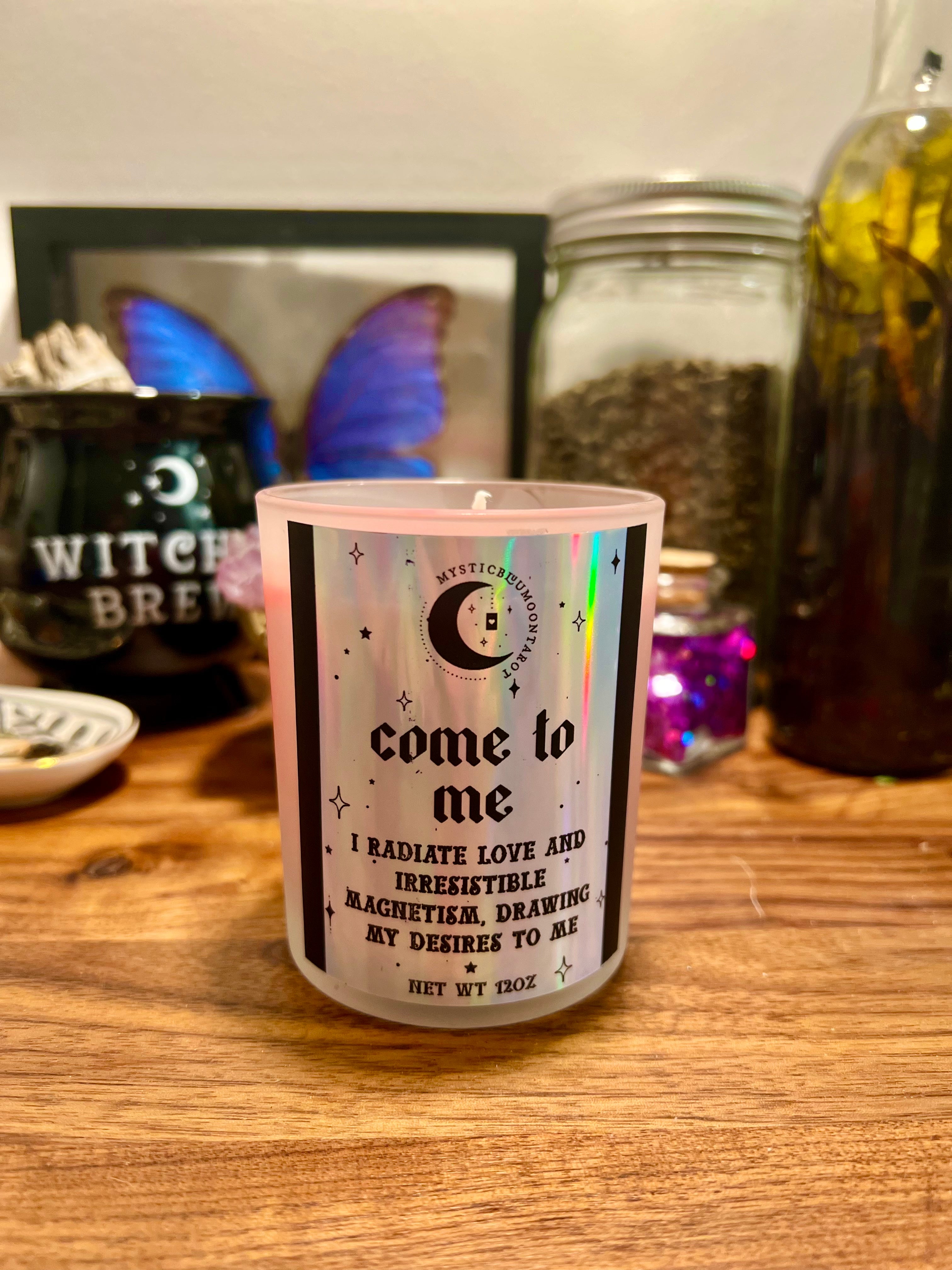 Come To Me Candle for Attraction Spells | Manifestation & Intention Setting | 7oz Ritual Candle