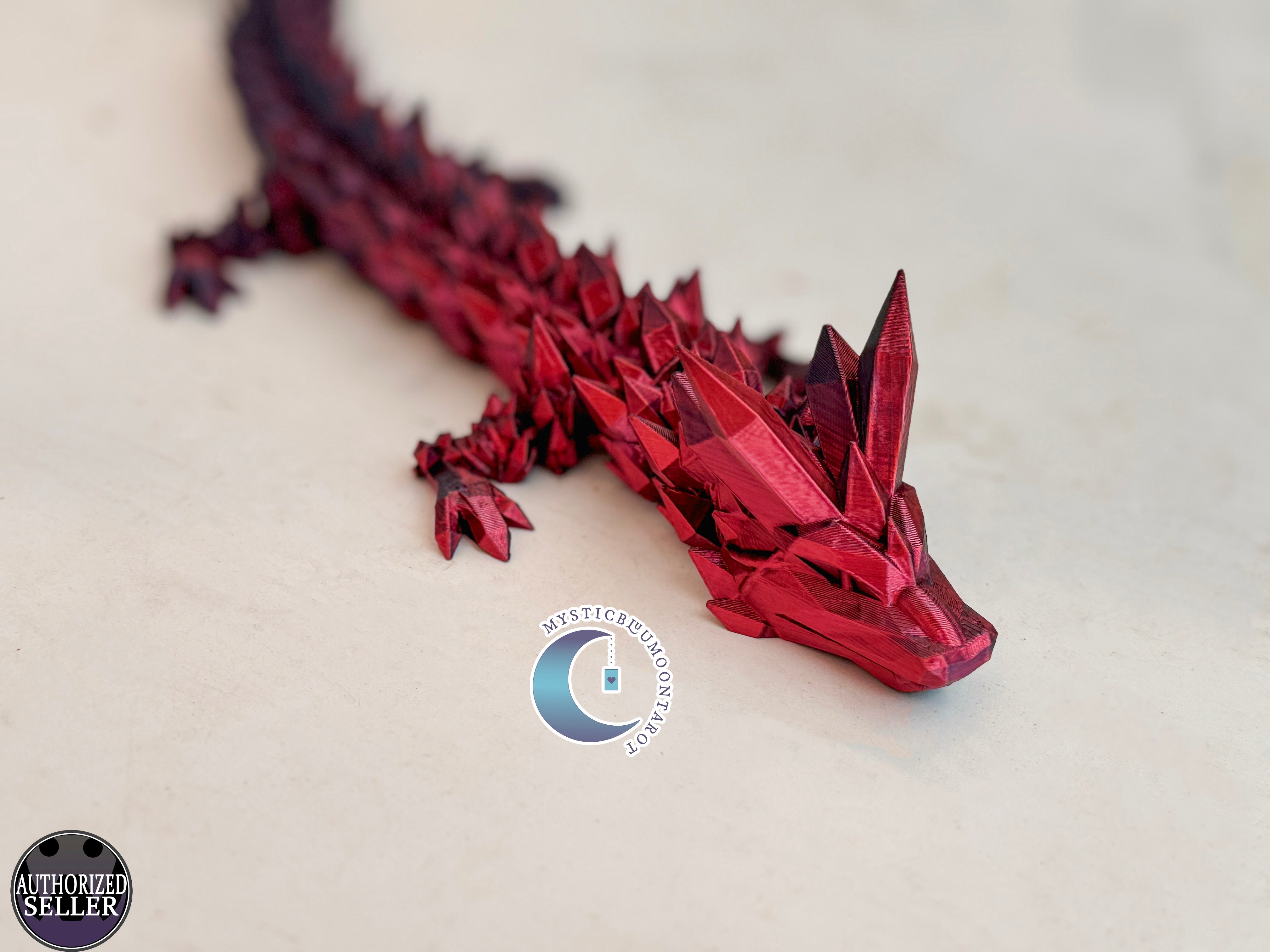 3D Printed Articulated Crystal Dragon | Crystal Gem Dragon | Fairy Dragon | Fidget | Rainbow Dragon | As seen on Tiktok, Sensory toys