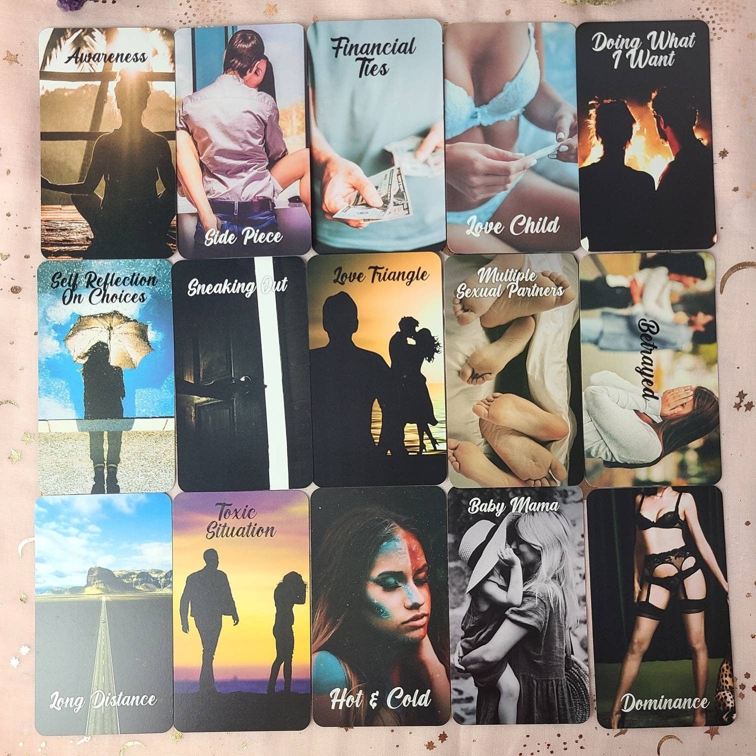 Deadly Affairs Oracle Deck Third Party Oracle Love Triangle, 78 Cards Situations Oracle Deck Karmic Love Oracle Cards Messages