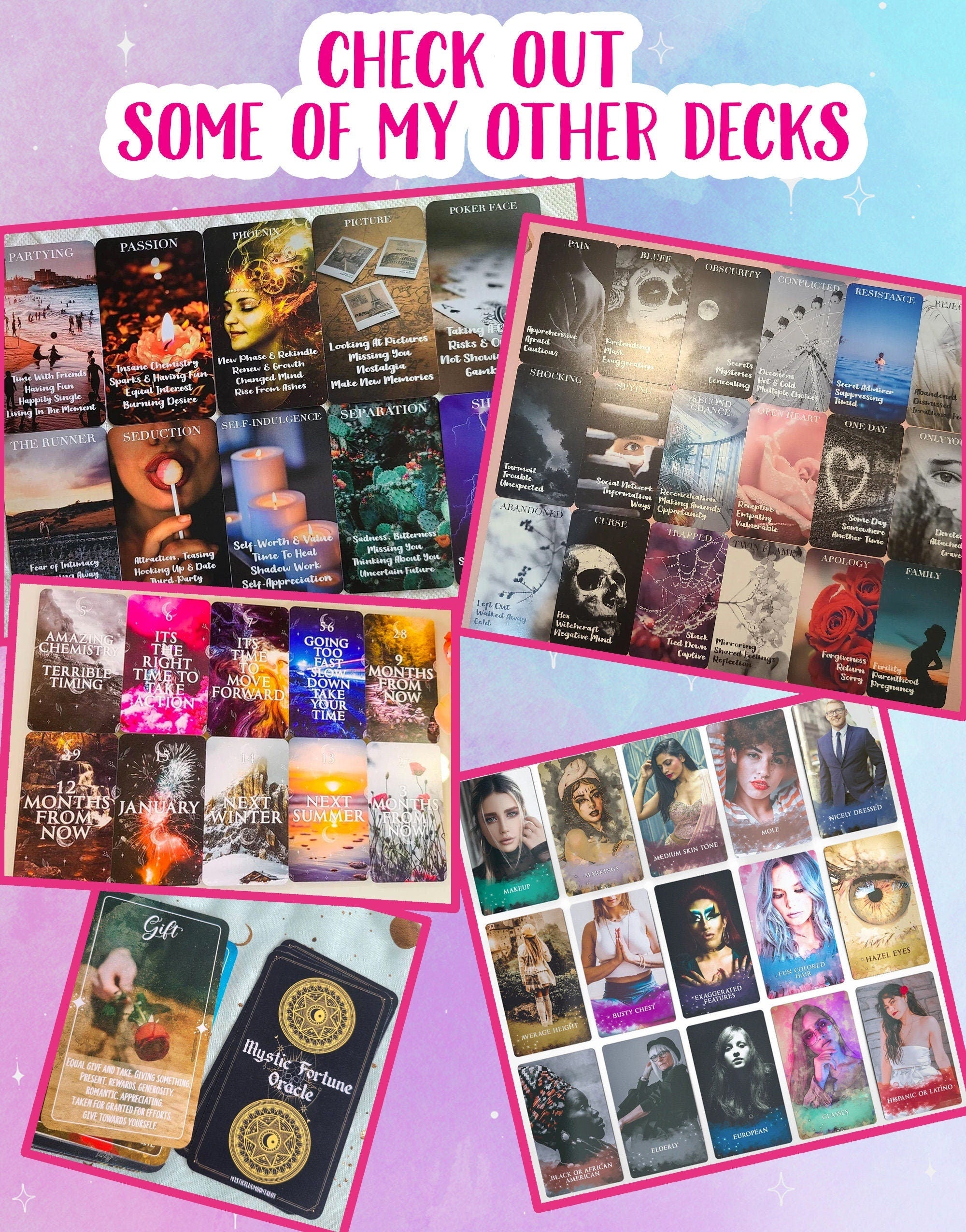 Deadly Affairs Oracle Deck Third Party Oracle Love Triangle, 78 Cards Situations Oracle Deck Karmic Love Oracle Cards Messages