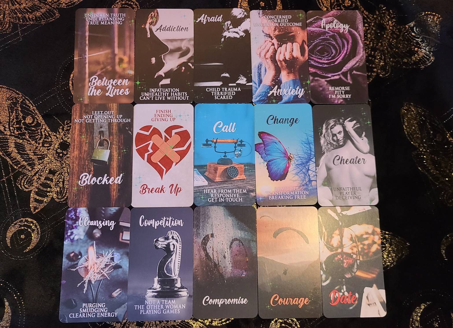 Mystic Notes Oracle Deck, Tarot Cards Deck, Beginner Situation Decks, Twin Flame Oracle Cards, Love Keywords Meaning Unique Healing Deck