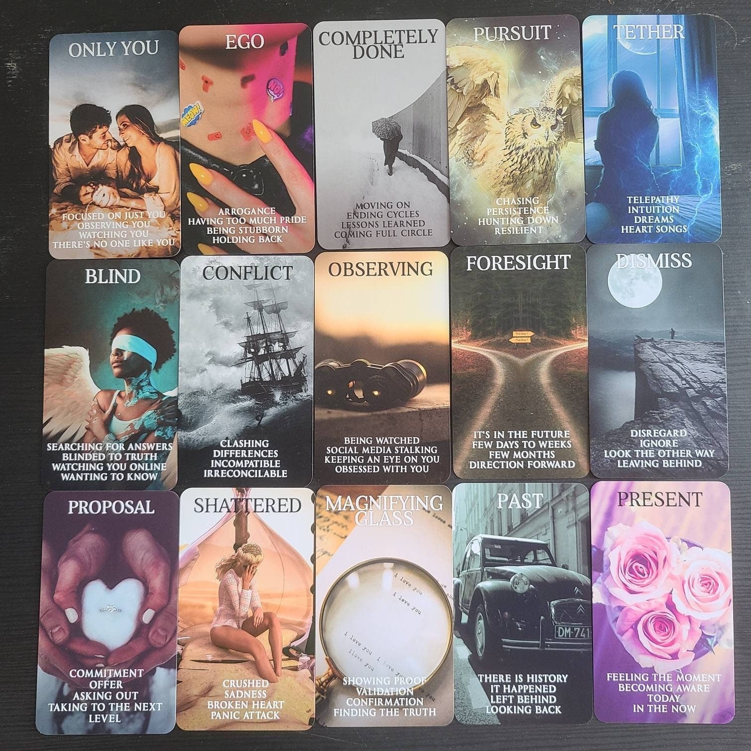 Mystic Black Rose Oracle Cards Deck Situations Tarot Cards Deck Twin Flame Oracle Cards Love Keywords Deck Healing Shadow Work Unique