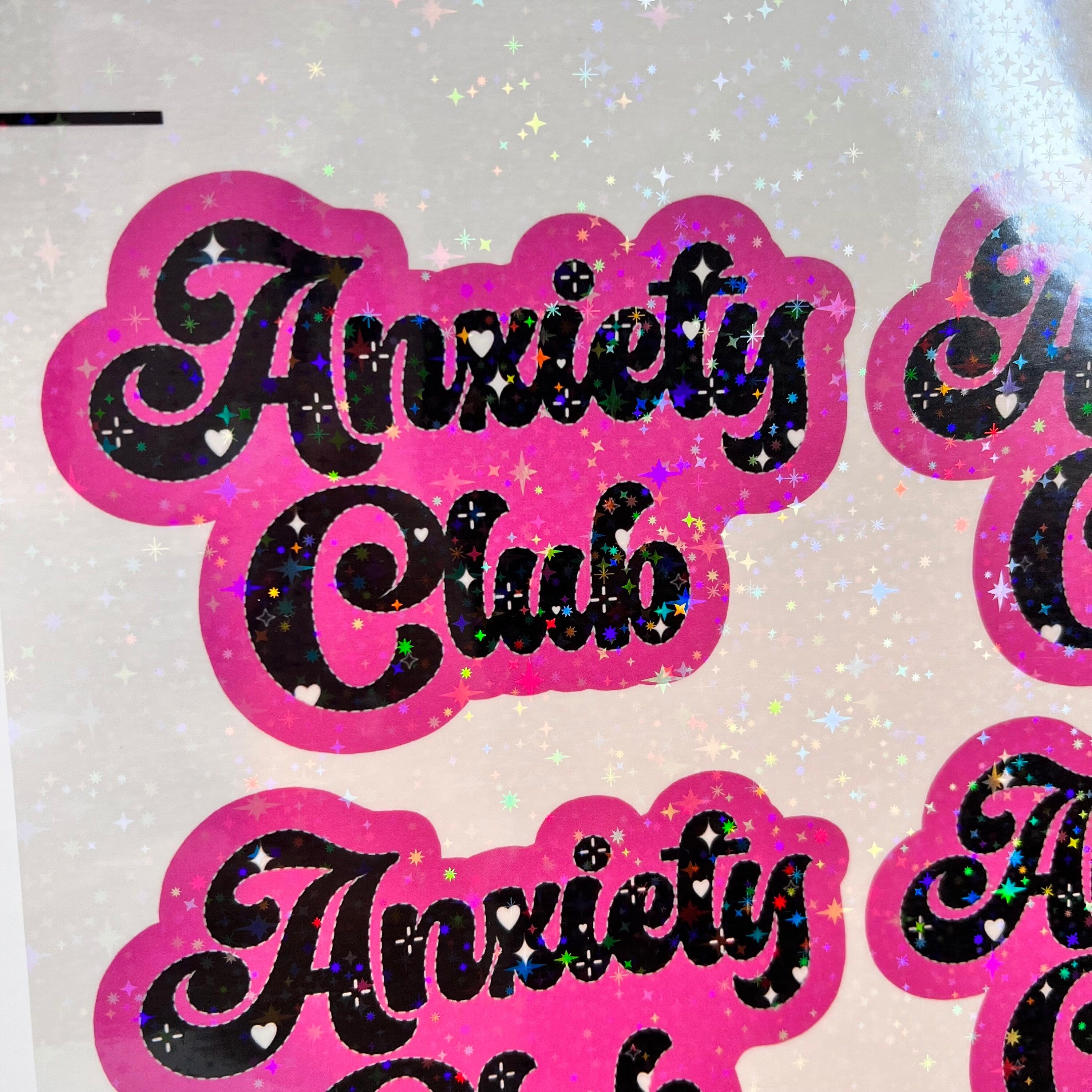 Anxiety Club Mental Health Quote Stickers, Pink bookish waterbottle, kindle cover, phone, book lover gifts, notebook, empowerment, laptop,