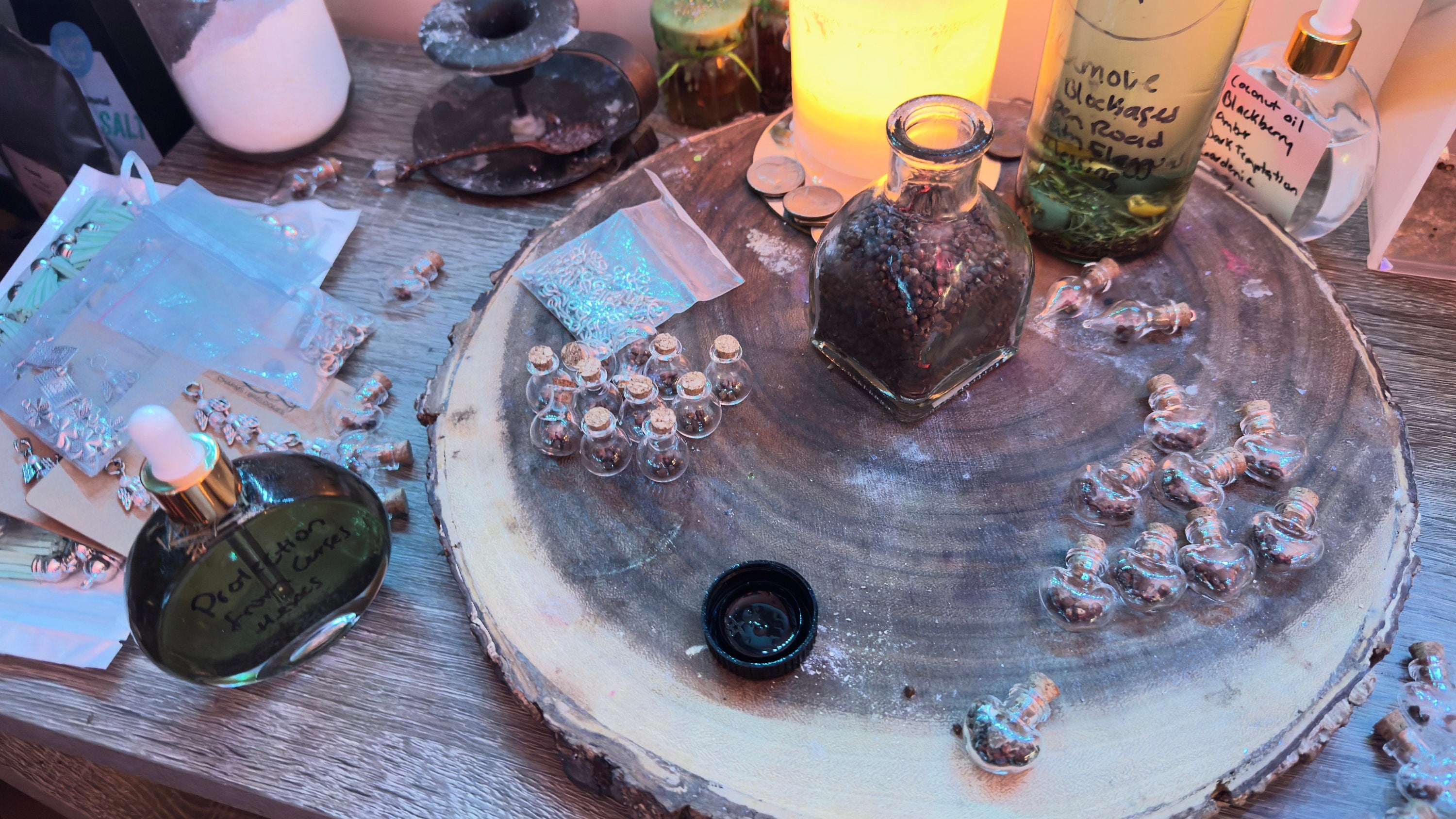 Intention Spell Jar Keychain Witchy Jewelry Reconciliation Love Money Protection Anxiety Positive Love Energy Curio Jar Witchy Gift