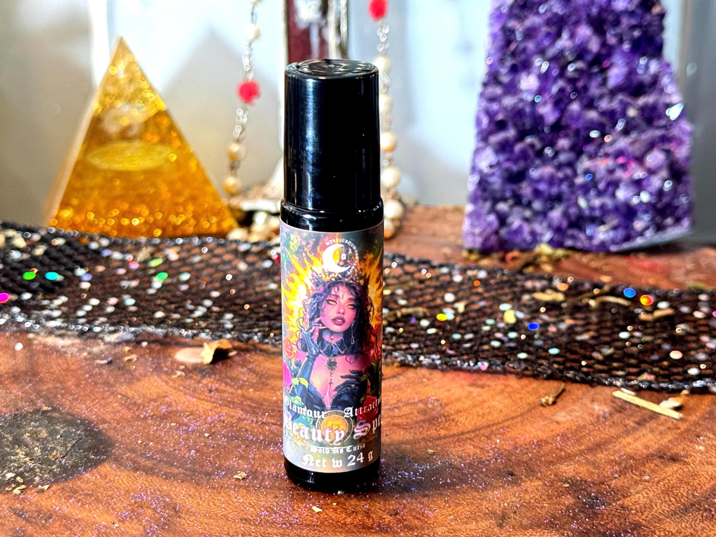Beauty Spell Oil - Glamour Magic & Confidence, Hand Blended Anointing 10ml Ritual Oil for Spells and Spiritual Magic