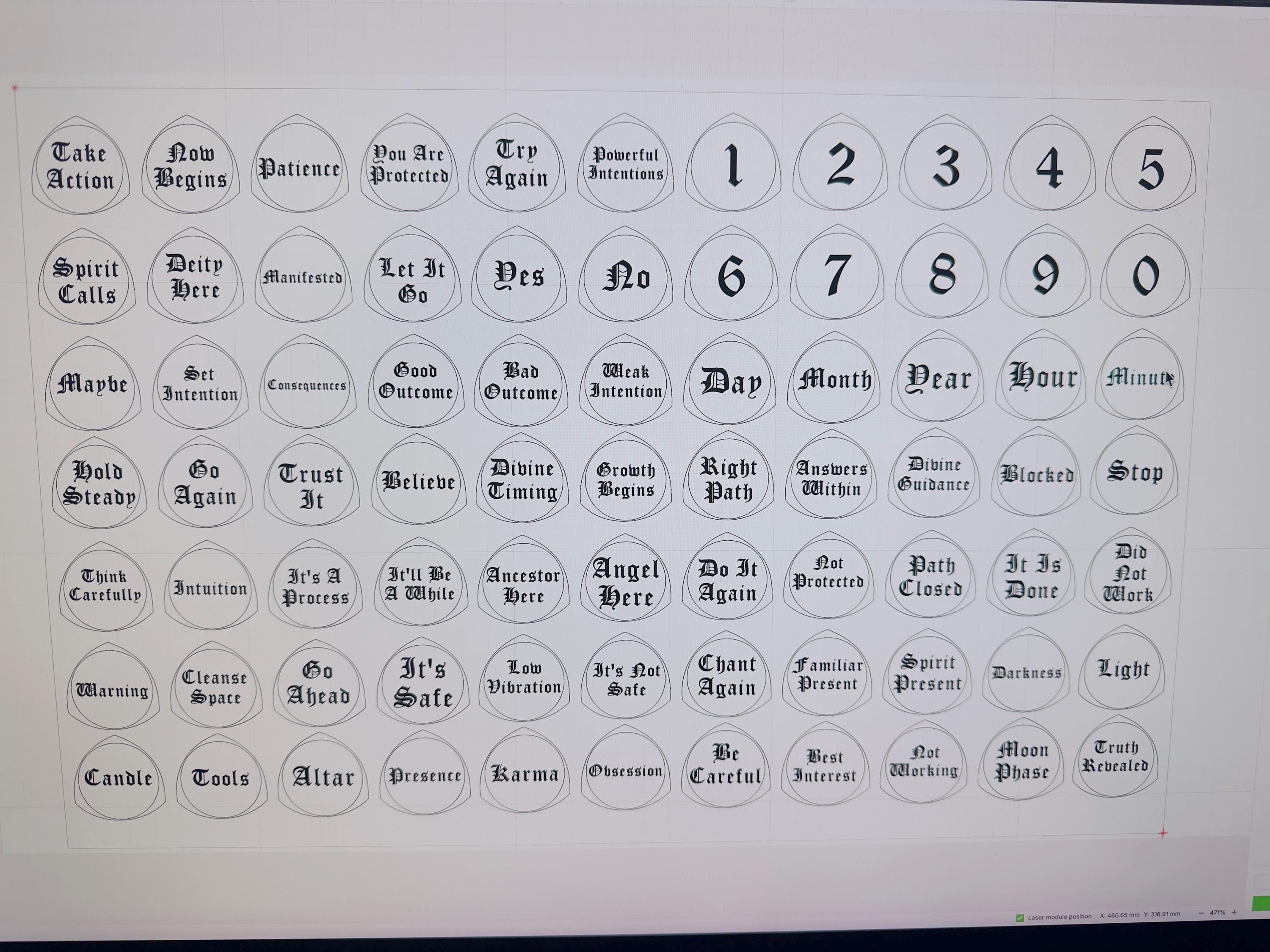 Customizable Wooden Divination Runes – Personalized Witchcraft Set, Witches Rune Set