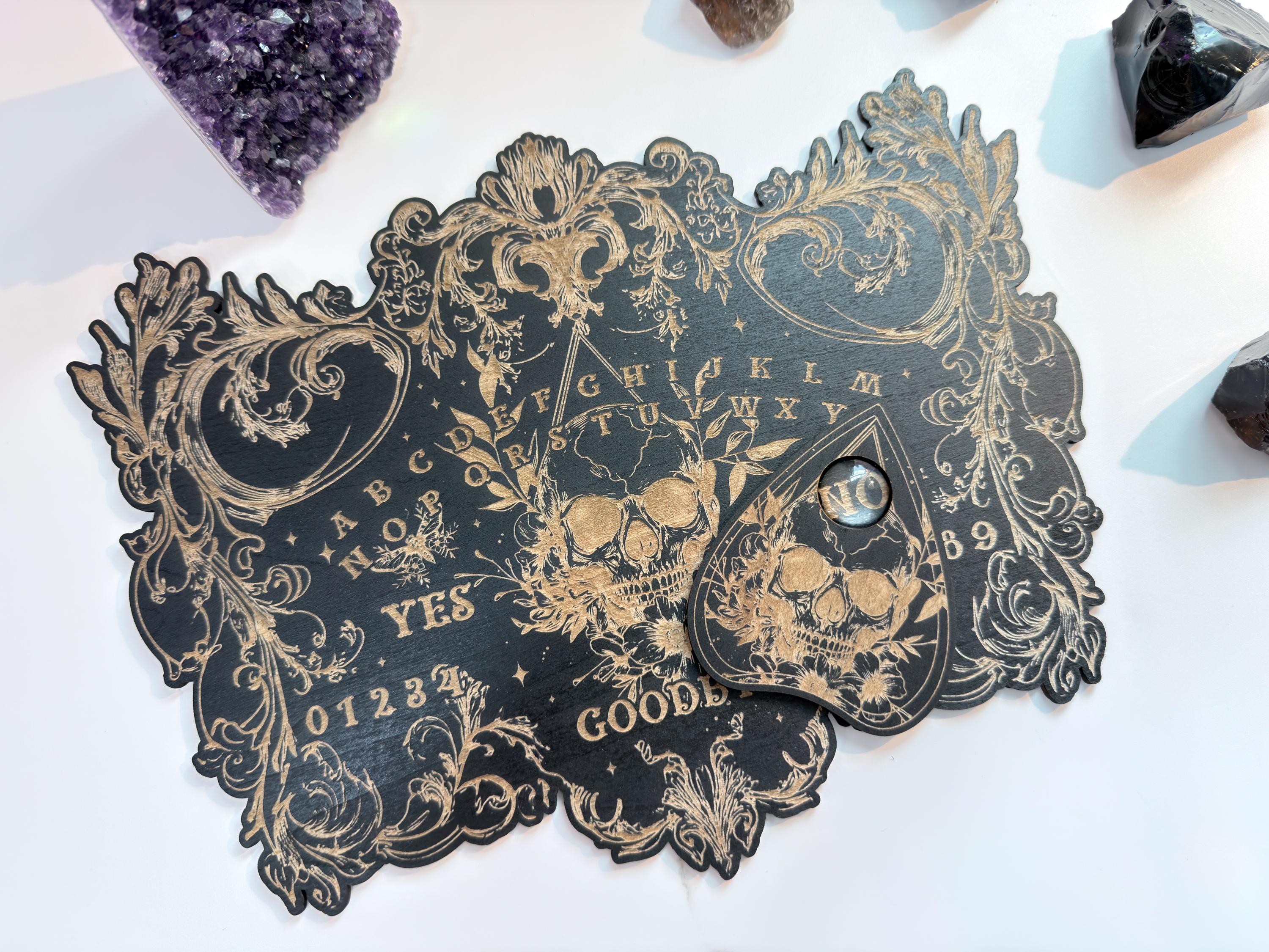 Skull Spirit Board: Blessed Ouija Divination Tool