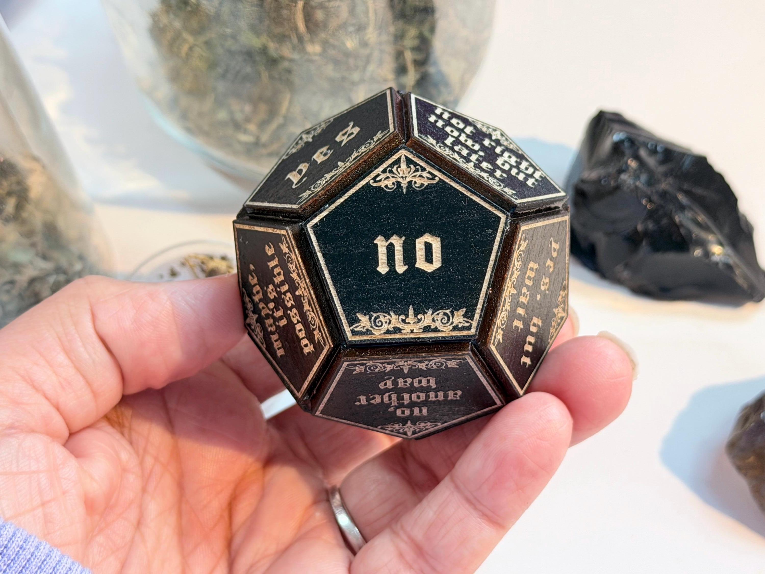 Black Divination Dice Set: Fortune-Telling Spiritual Tool, Witchy Gift