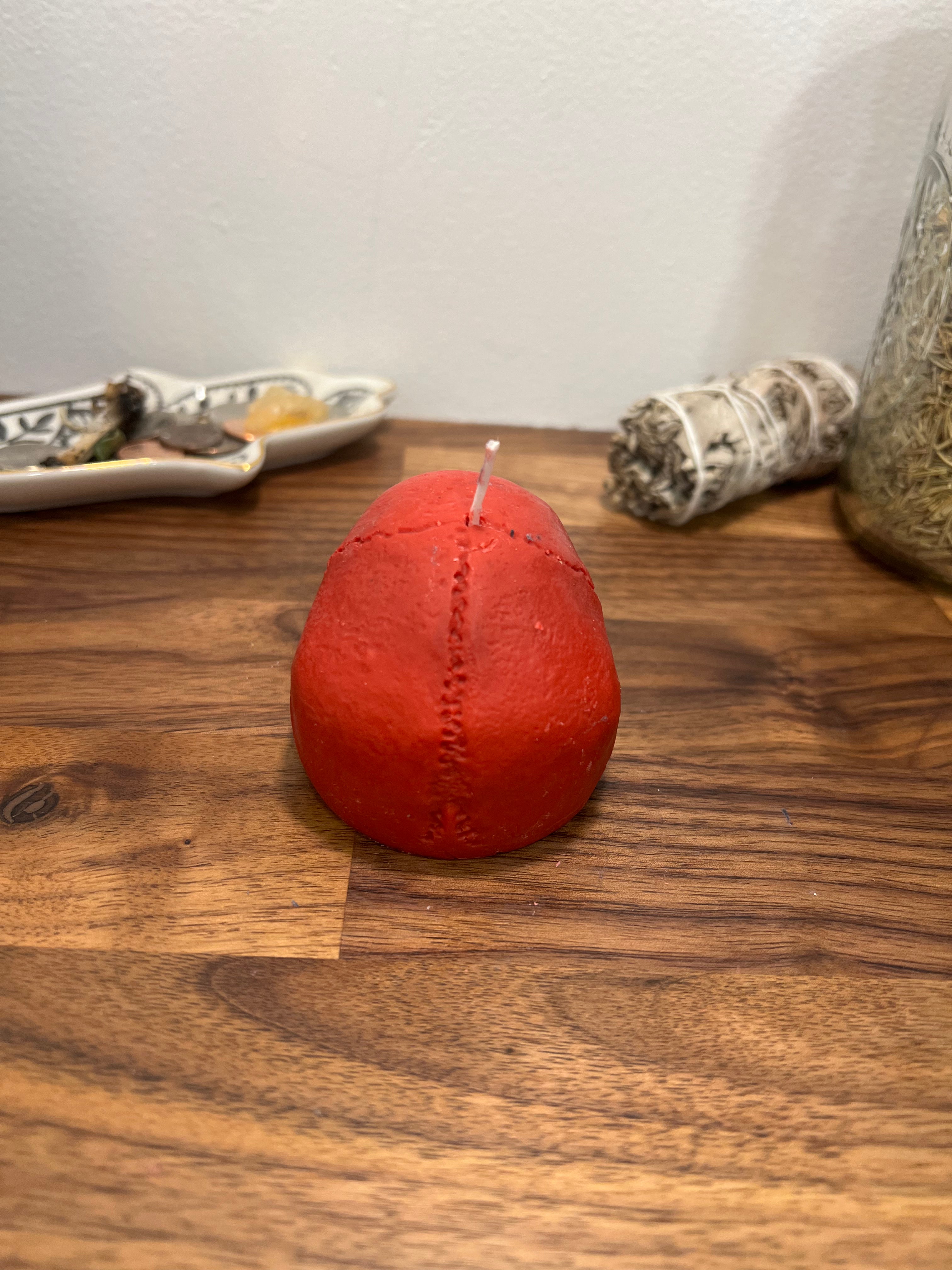 Red Skull Shaped Candle | Ritual Spell Candle