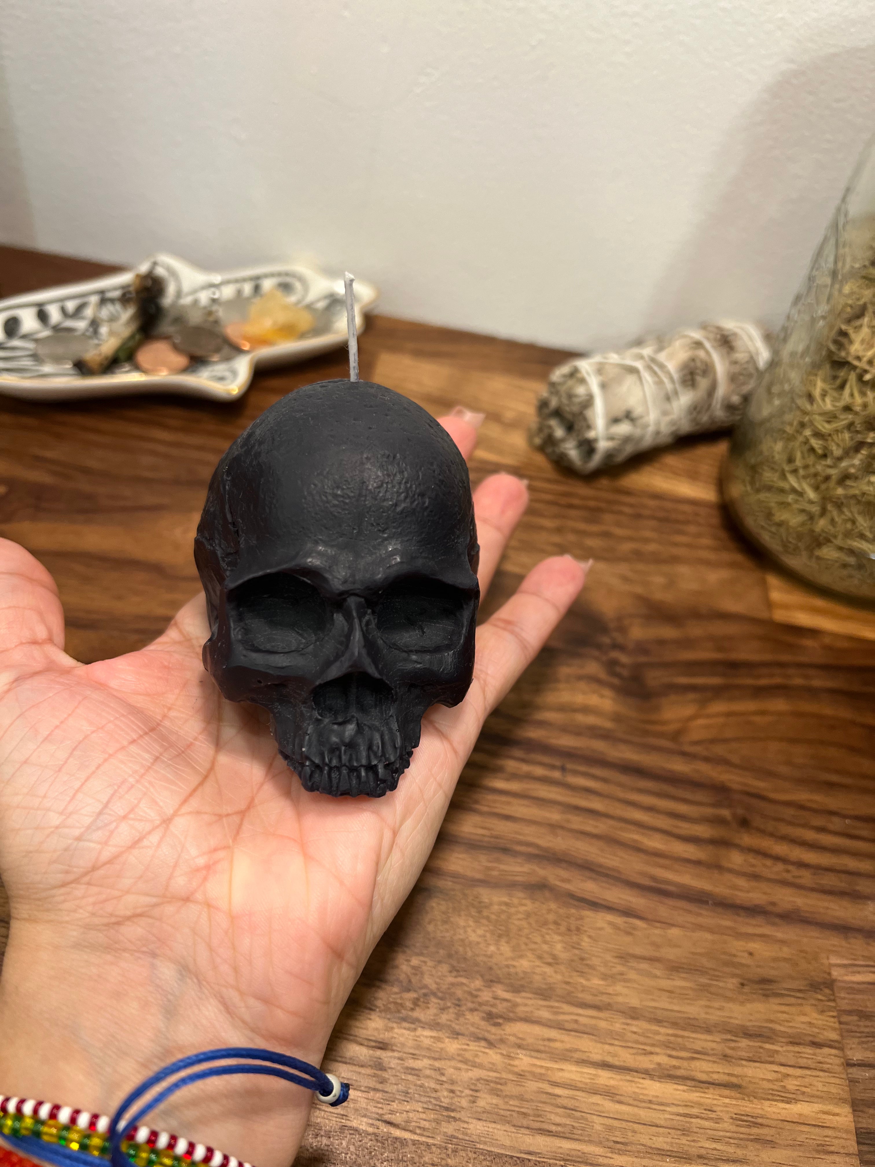 Black Skull Shaped Candle | Ritual Spell Candle