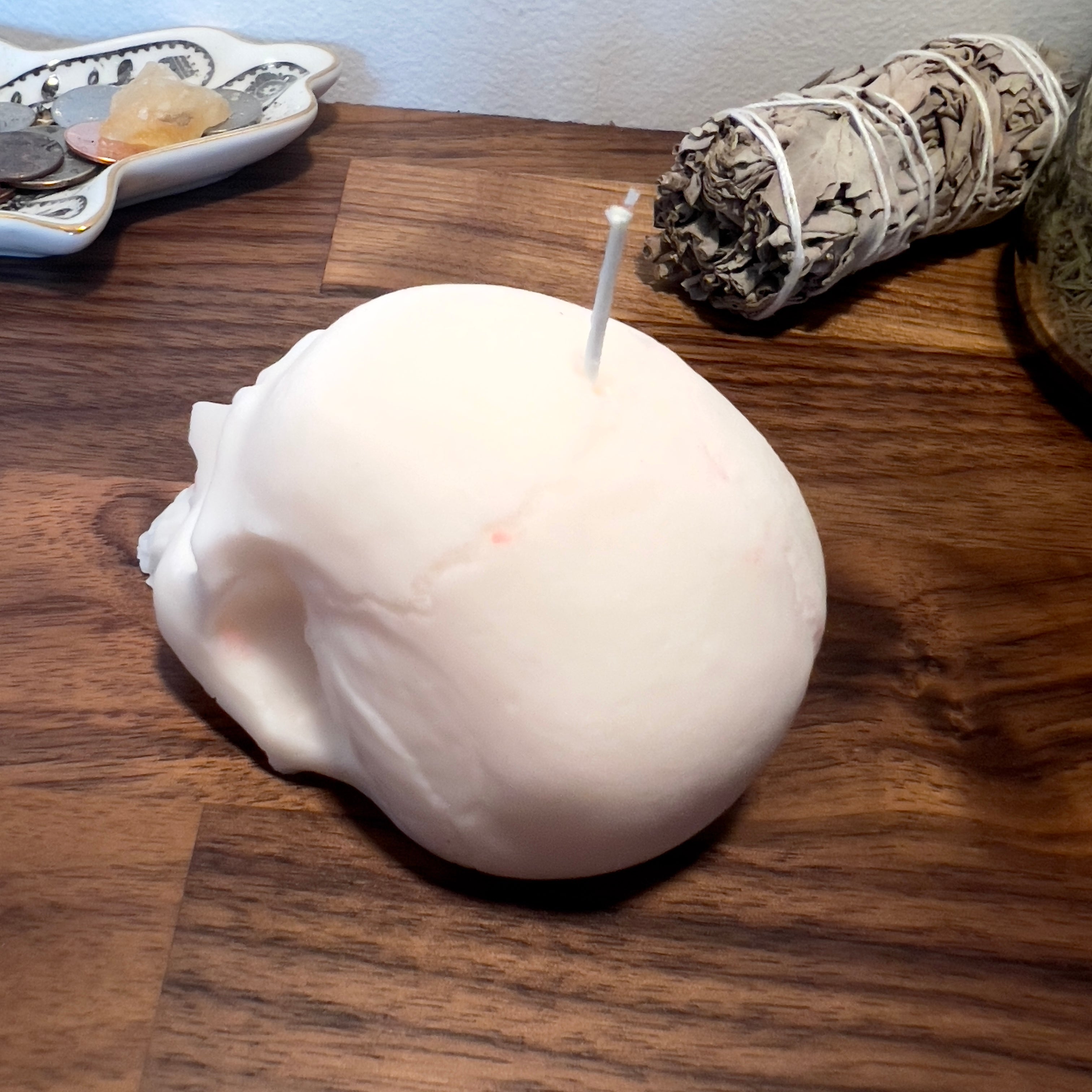 White Skull Shaped Candle | Ritual Spell Candle