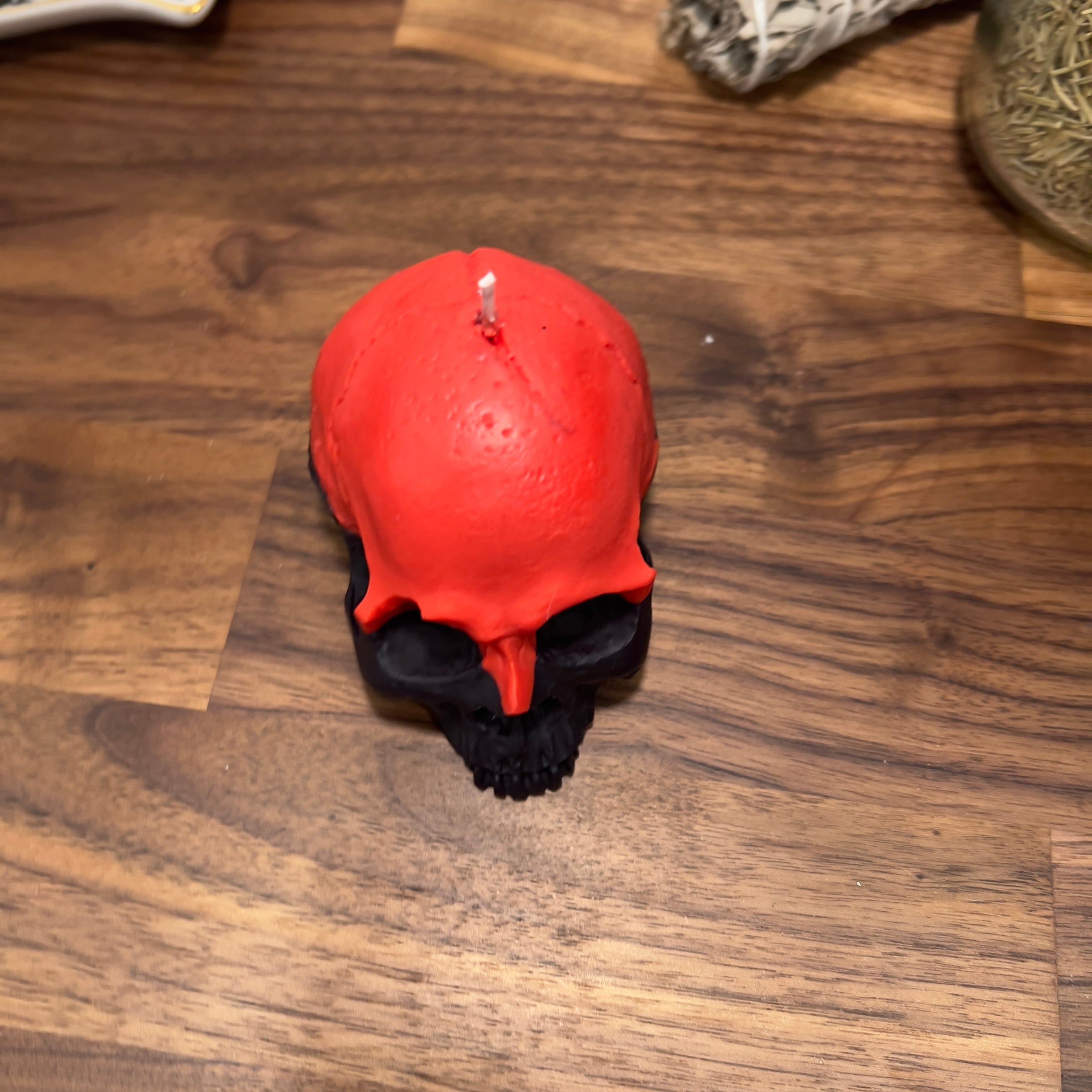 Reversal Red Black Skull Shaped Candle | Ritual Spell Candle