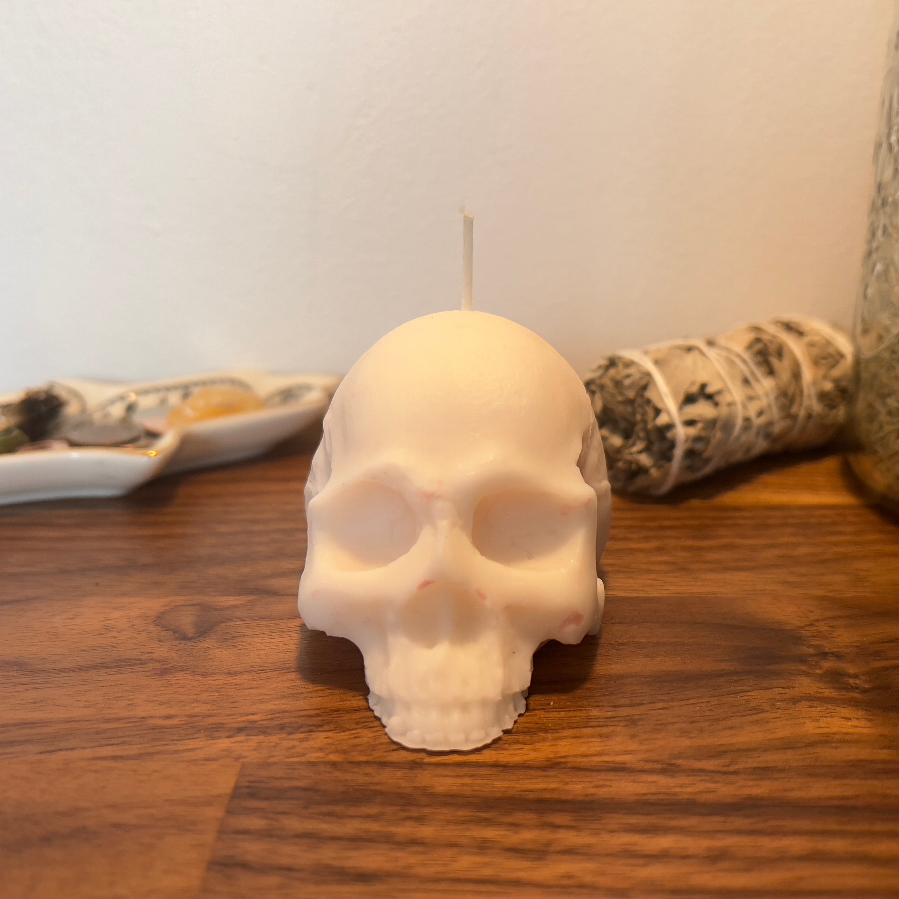 White Skull Shaped Candle | Ritual Spell Candle