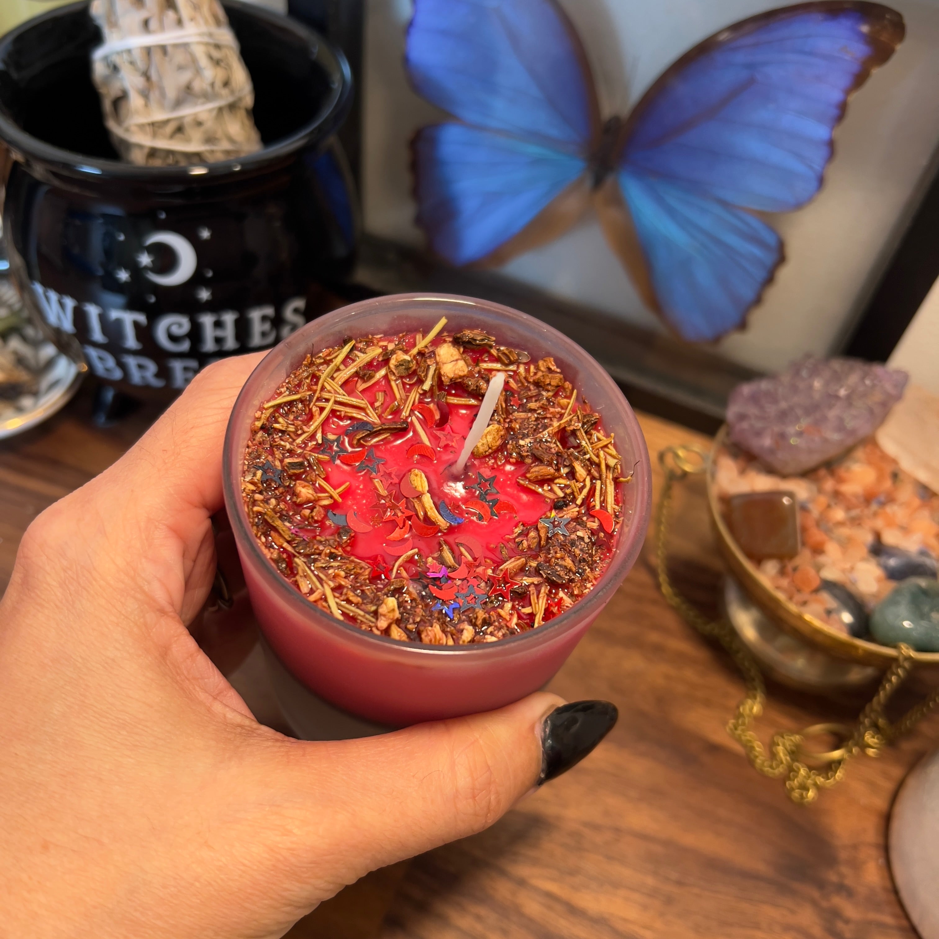 Reversal Fixed Candle - Return to Sender Ward Off Negativity Spiritual Candles  - Witchcraft Oil, Spell Candle, Witch Tools, Crystal Infused