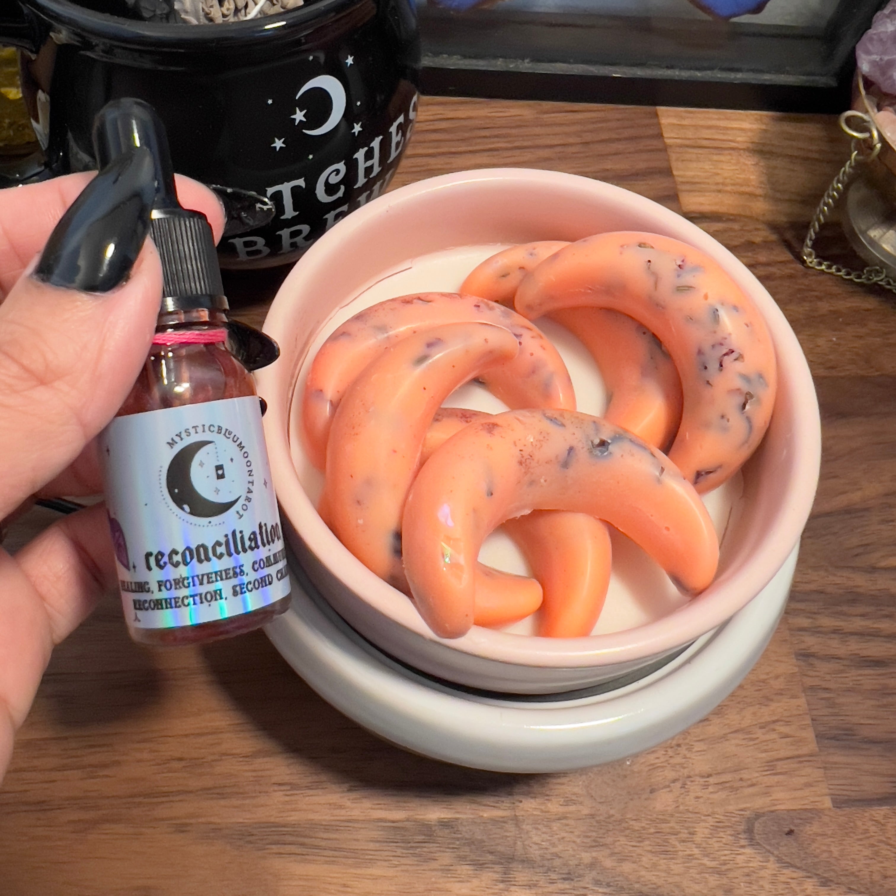 Reconciliation Spell Set - Return Lover Mend Connection Spiritual Candles - Witchcraft Oil, Spell Candle, Witch Tools, Crystal Infused