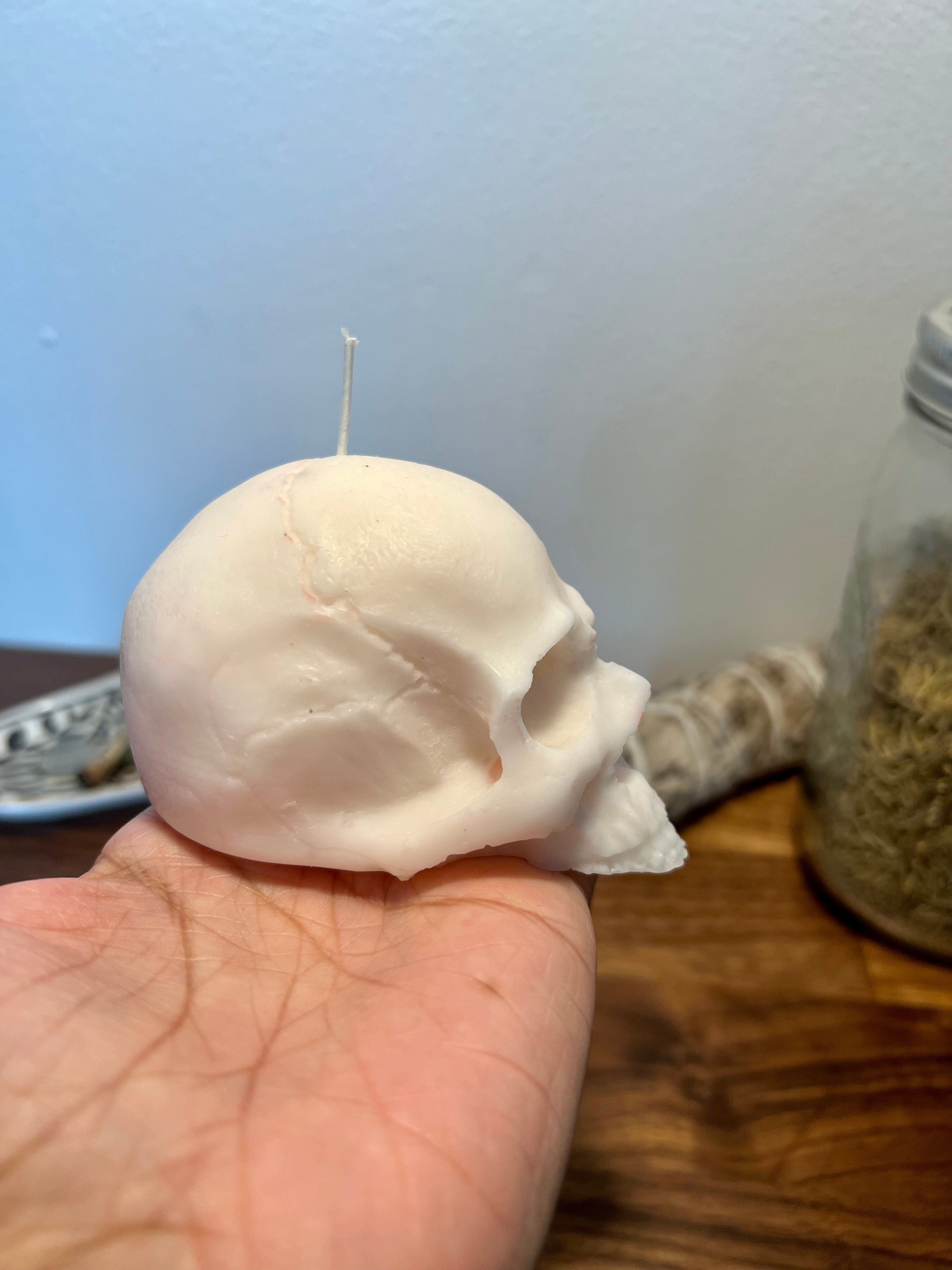 White Skull Shaped Candle | Ritual Spell Candle