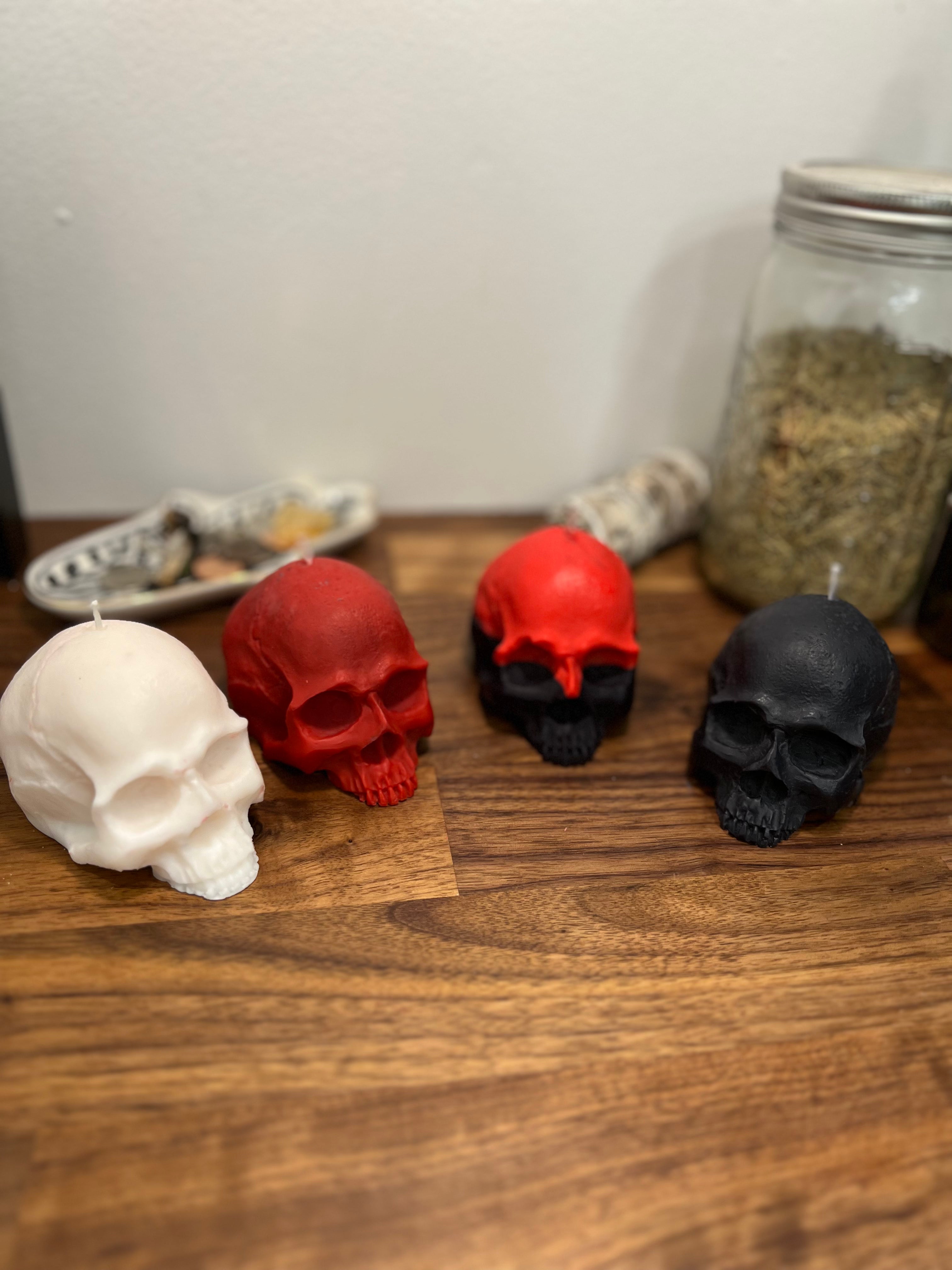 4 velas en forma de calavera | Velas de hechizos rituales