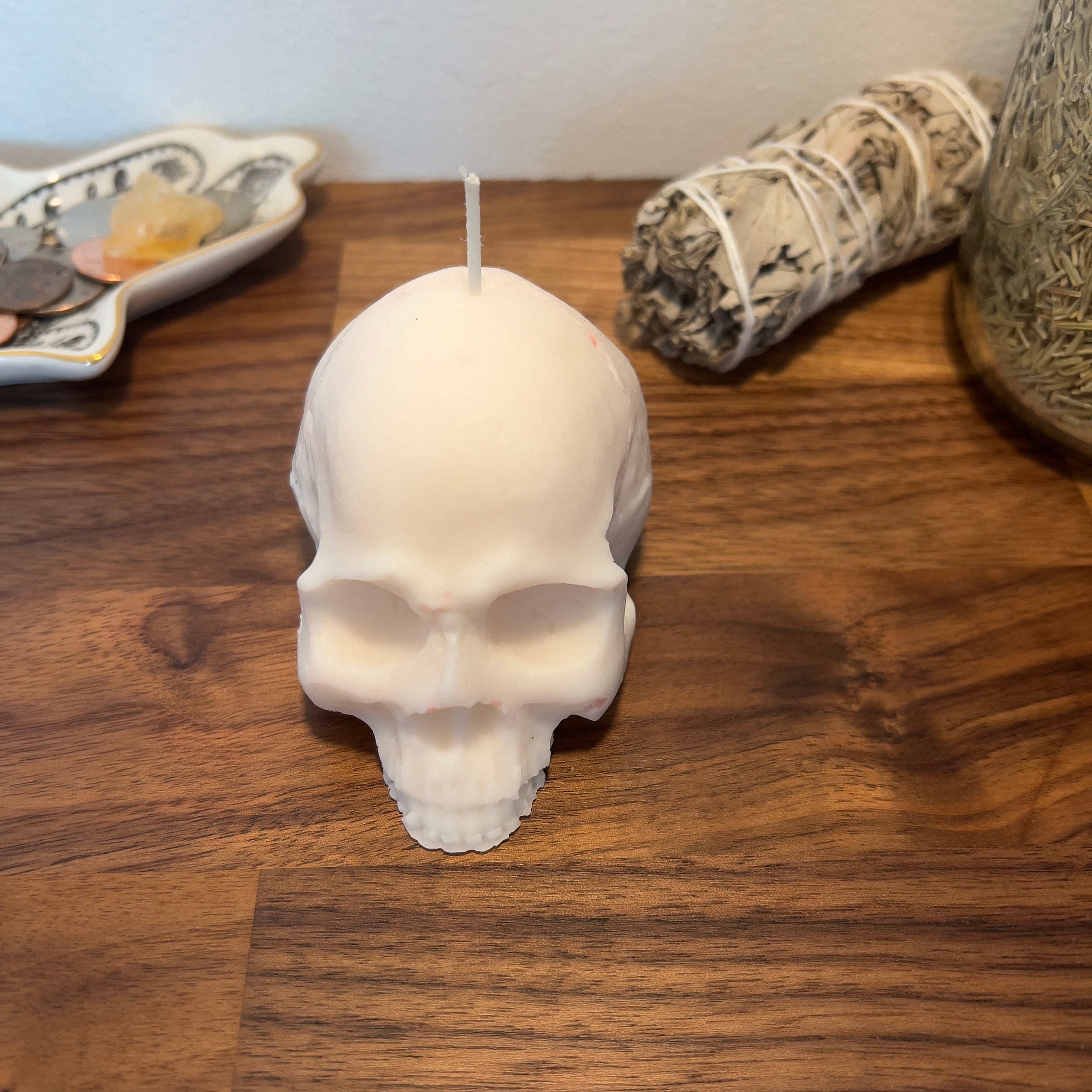 White Skull Shaped Candle | Ritual Spell Candle