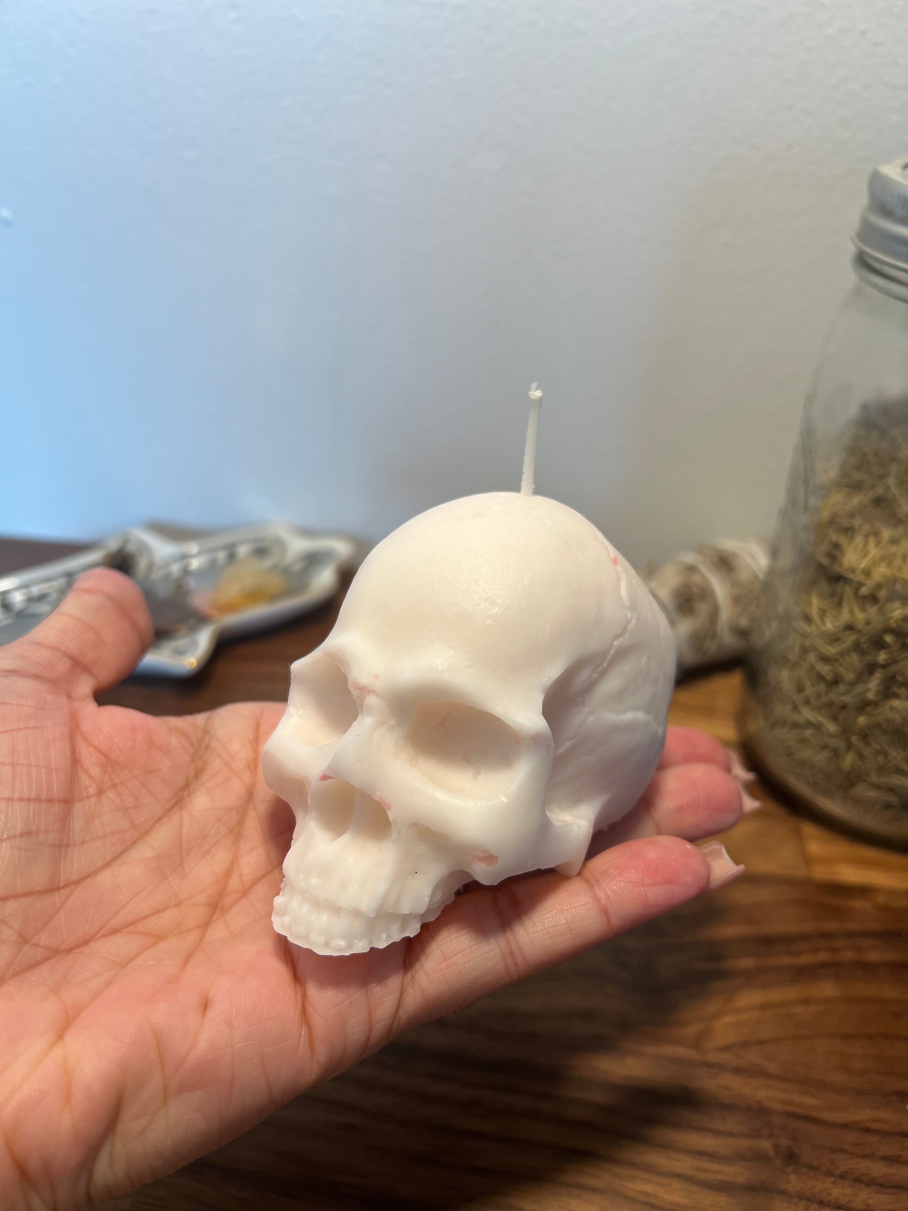 White Skull Shaped Candle | Ritual Spell Candle