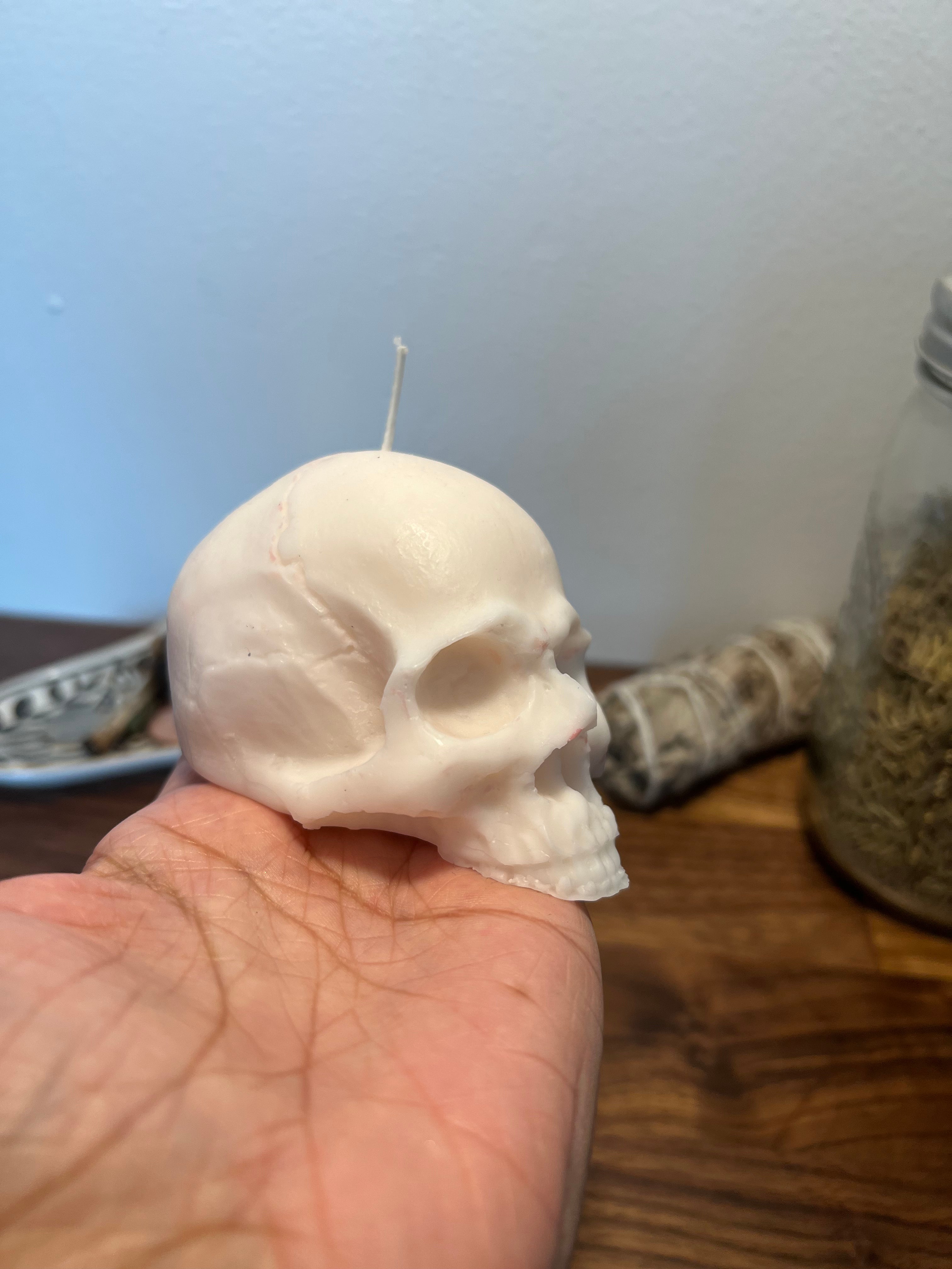 White Skull Shaped Candle | Ritual Spell Candle