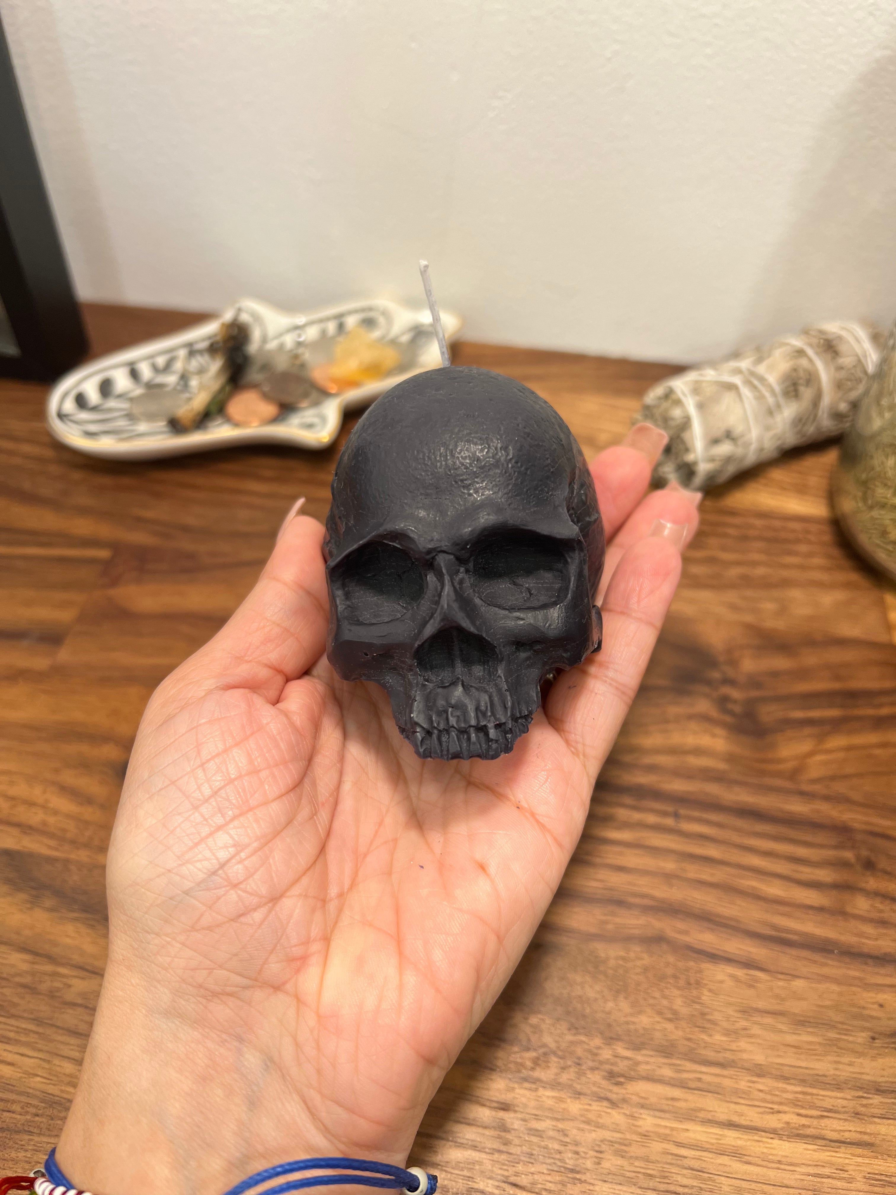 Black Skull Shaped Candle | Ritual Spell Candle