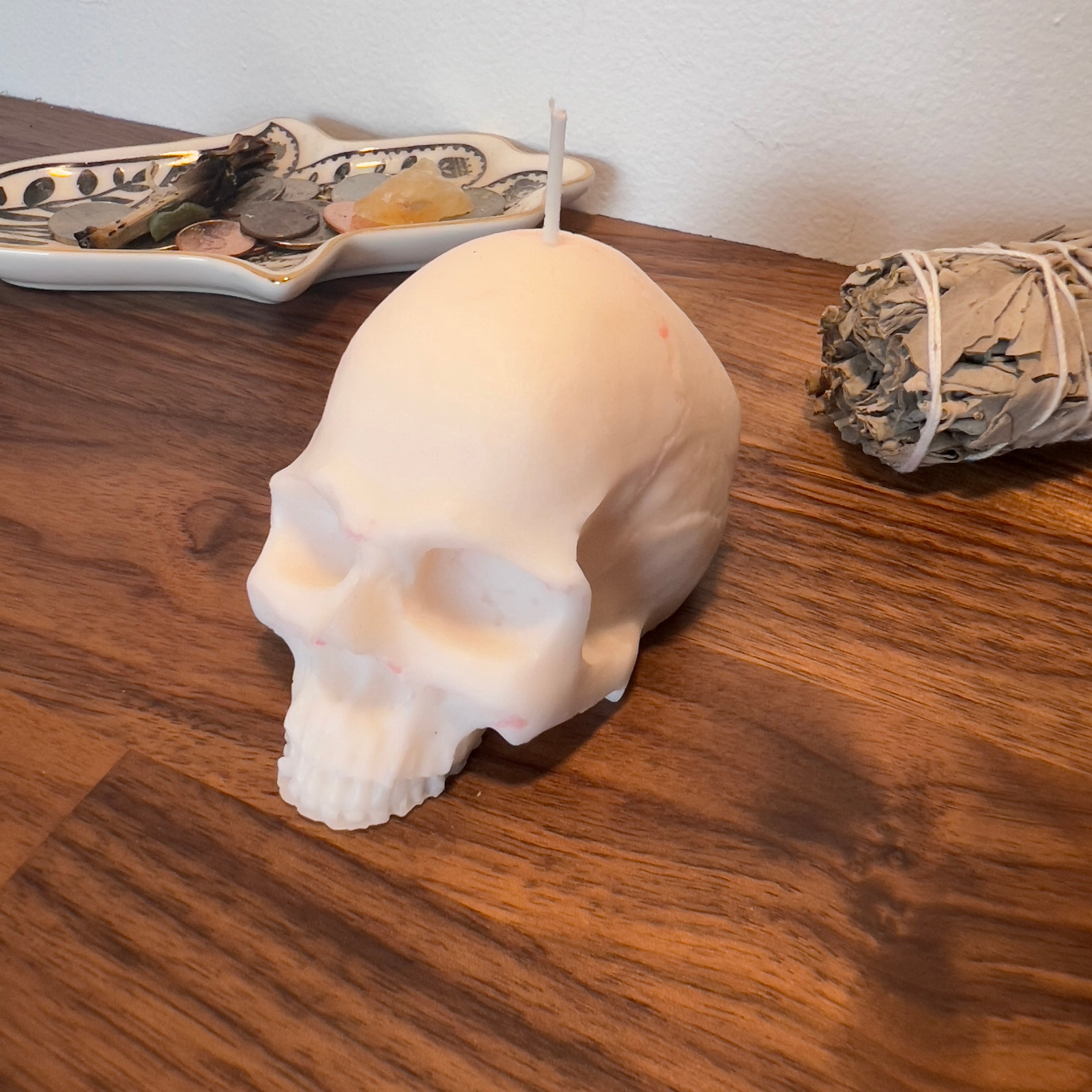 White Skull Shaped Candle | Ritual Spell Candle