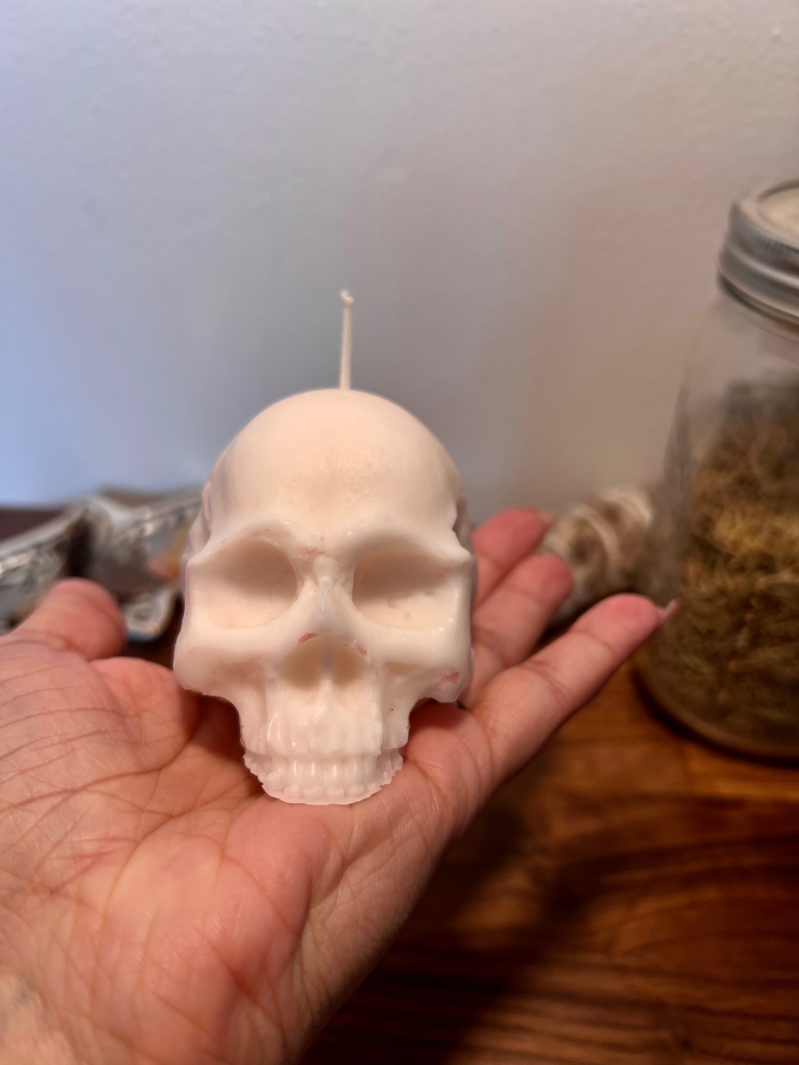 White Skull Shaped Candle | Ritual Spell Candle