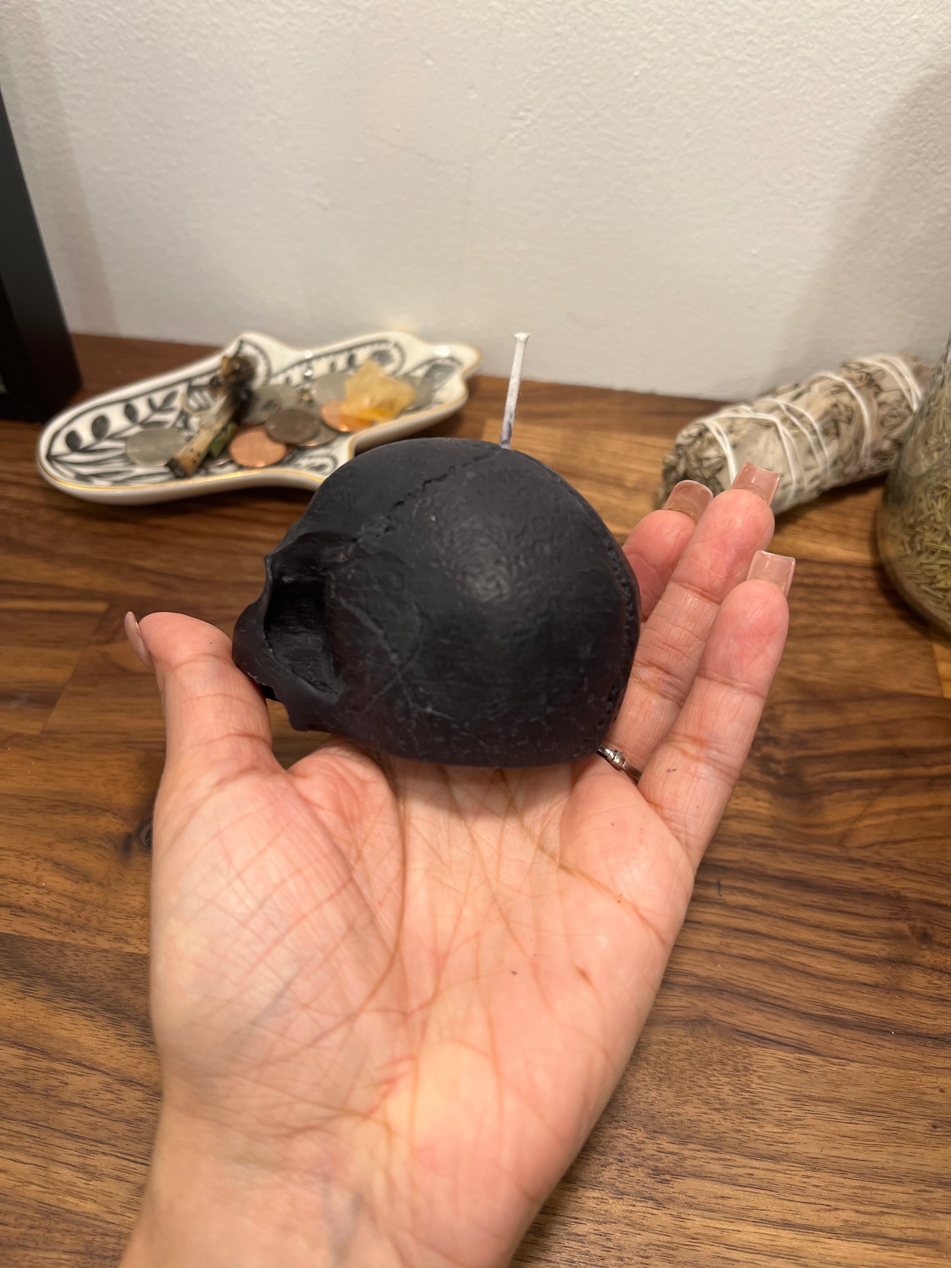 Black Skull Shaped Candle | Ritual Spell Candle