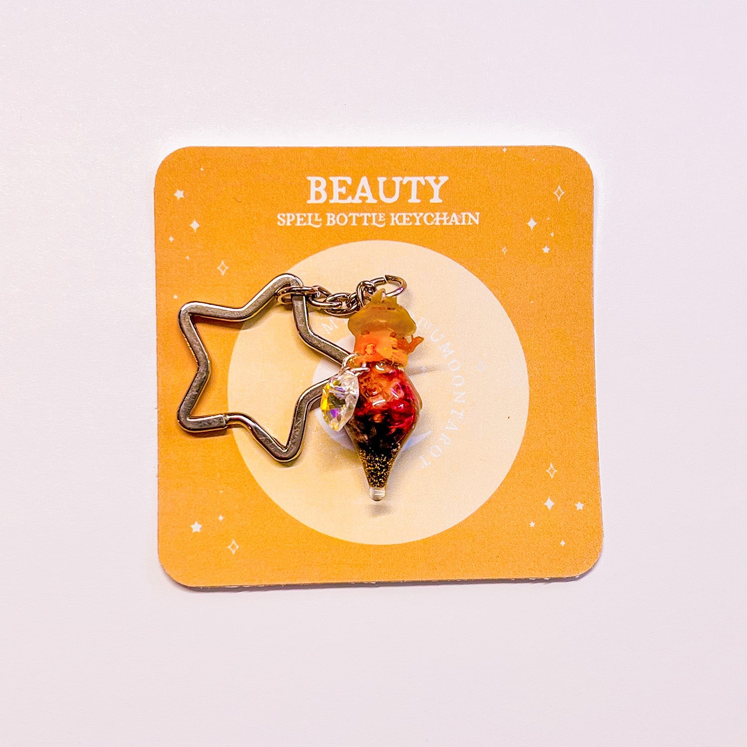 Beauty Spell Bottle Keychain | Confidence & Inner Beauty | Spiritual Jewelry - MysticBluuMoonTarot