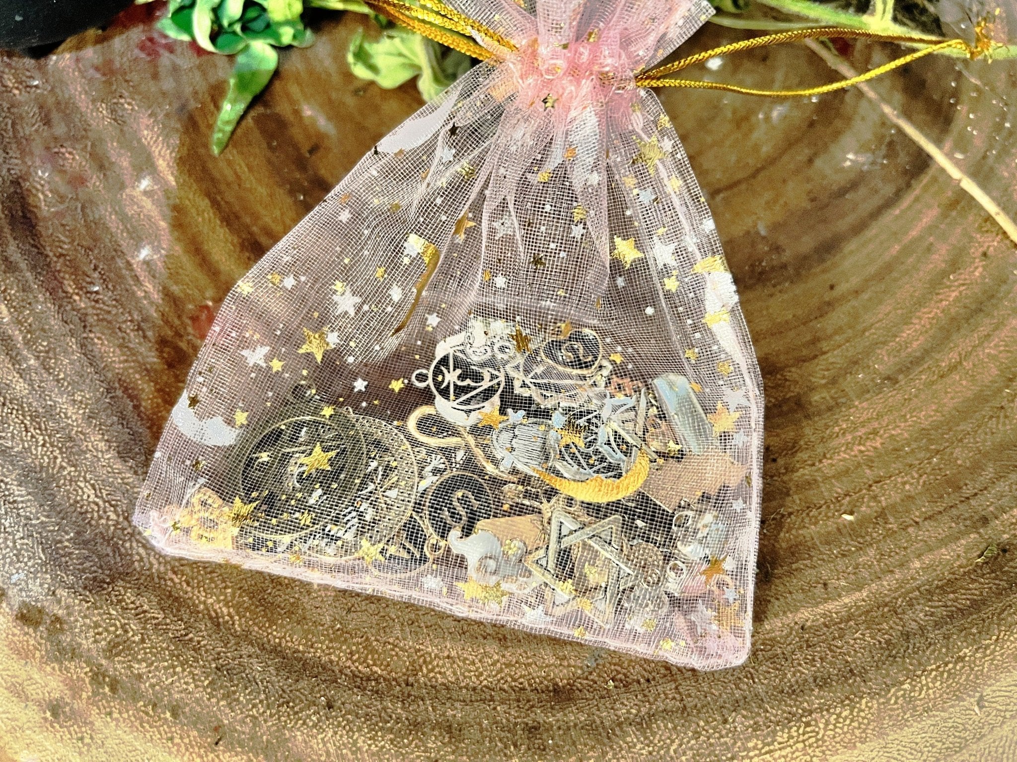 Confetti Scoop Charms | Tin Lucky Dip Mystery Divination Charm Casting Witch Kit Readings Silver Gold Enamel | Zodiac - MysticBluuMoonTarot