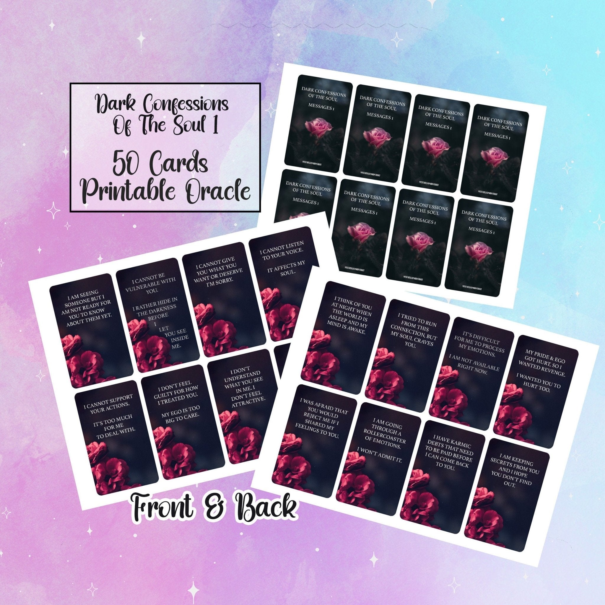 Dark Confessions 1 Oracle Deck | Digital | INSTANT DOWNLOAD - MysticBluuMoonTarot