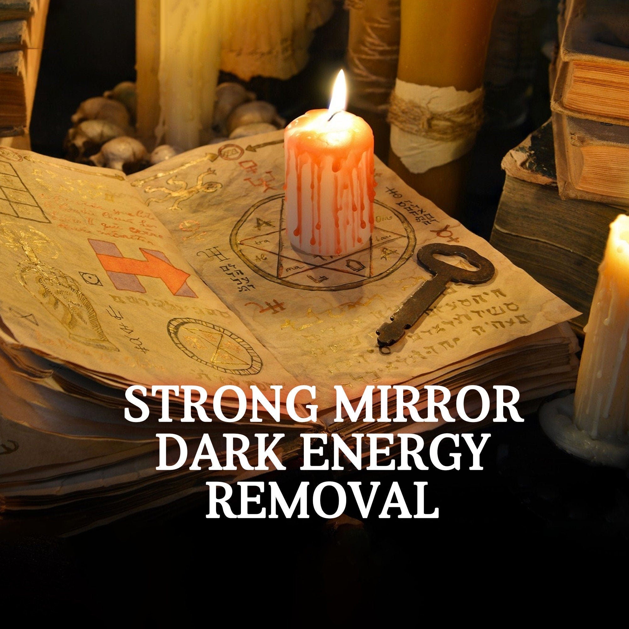 Dark Energy Removal Mirror Spell Hex Powerful Hoodoo Cleanse Negativity Witchcraft Removal - MysticBluuMoonTarot