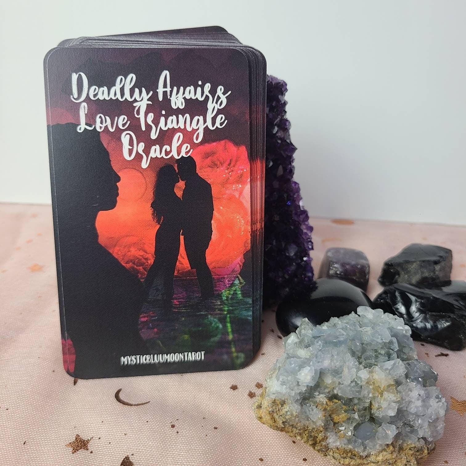 Deadly Affairs LOVE TRIANGLE Oracle Deck 78 Cards Situations Oracle Deck Third Party Love Oracle Deck Messages - MysticBluuMoonTarot