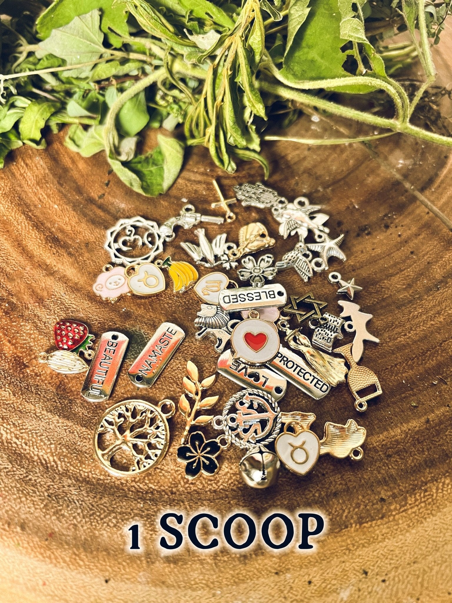 Divination Charms Confetti 1 Scoop | Lucky Dip Mystery Divination Charm Casting Readings Silver Gold Enamel | Zodiac & Letters - MysticBluuMoonTarot