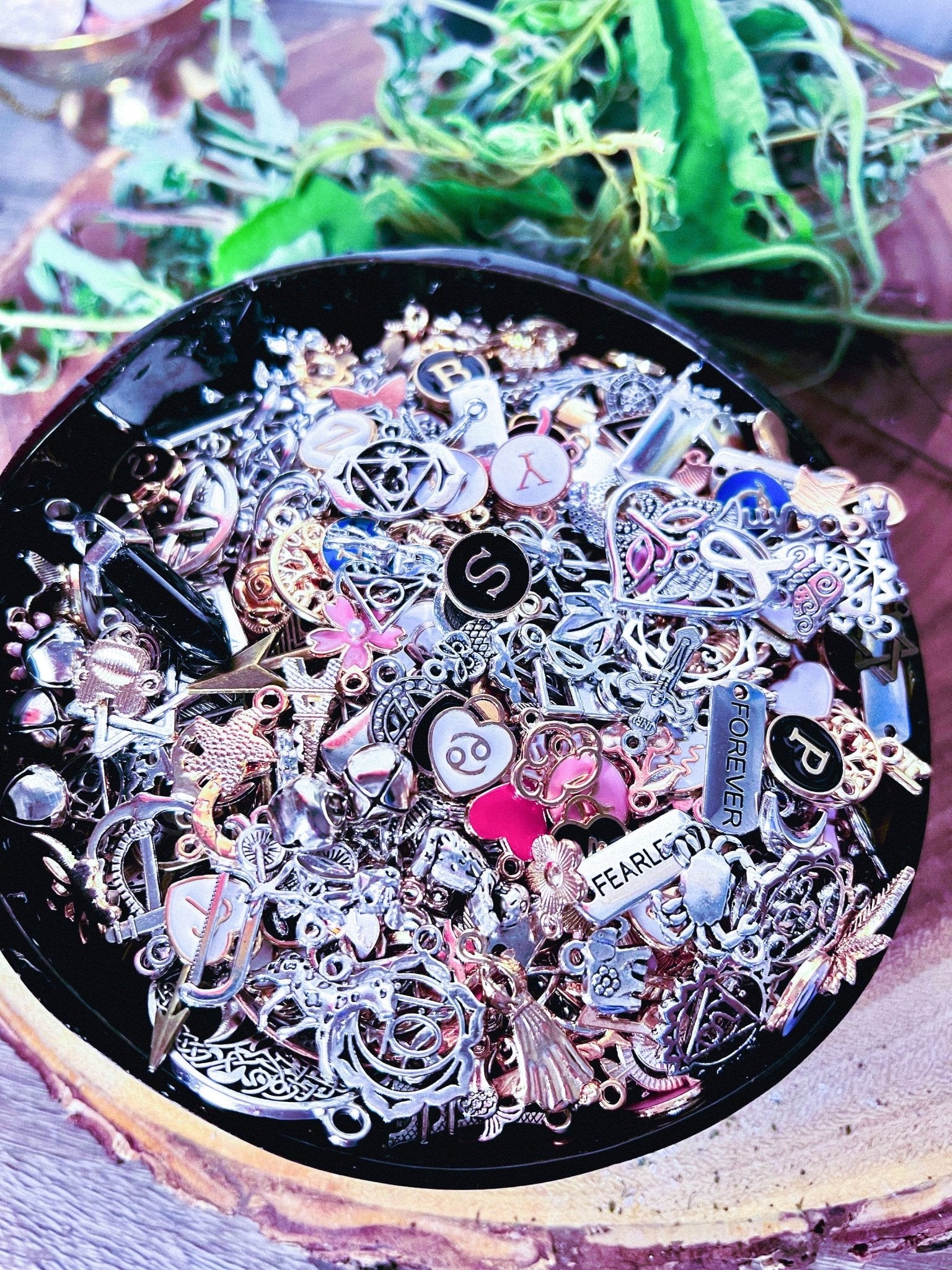 Divination Charms Confetti Scoop | Lucky Dip Mystery Divination Charm Casting | Witch Kit | Unique Items Readings Silver Gold Enamel - MysticBluuMoonTarot