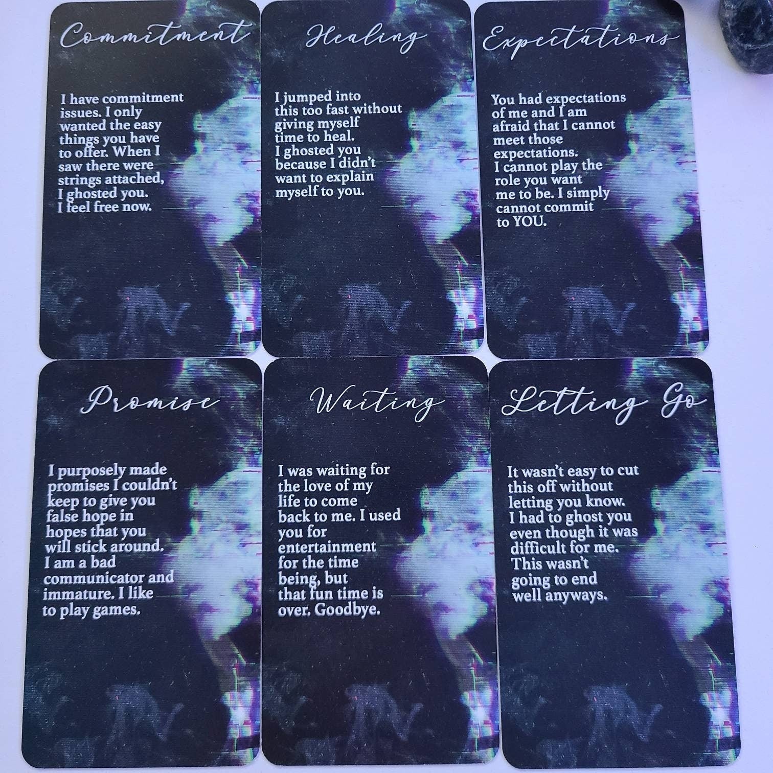 GHOSTED CONFESSIONS Oracle Deck Unspoken Truth Situations Deck Tarot Deck Twin Flame Deck Love Oracle Channeled Messages Deck 80 Cards - MysticBluuMoonTarot