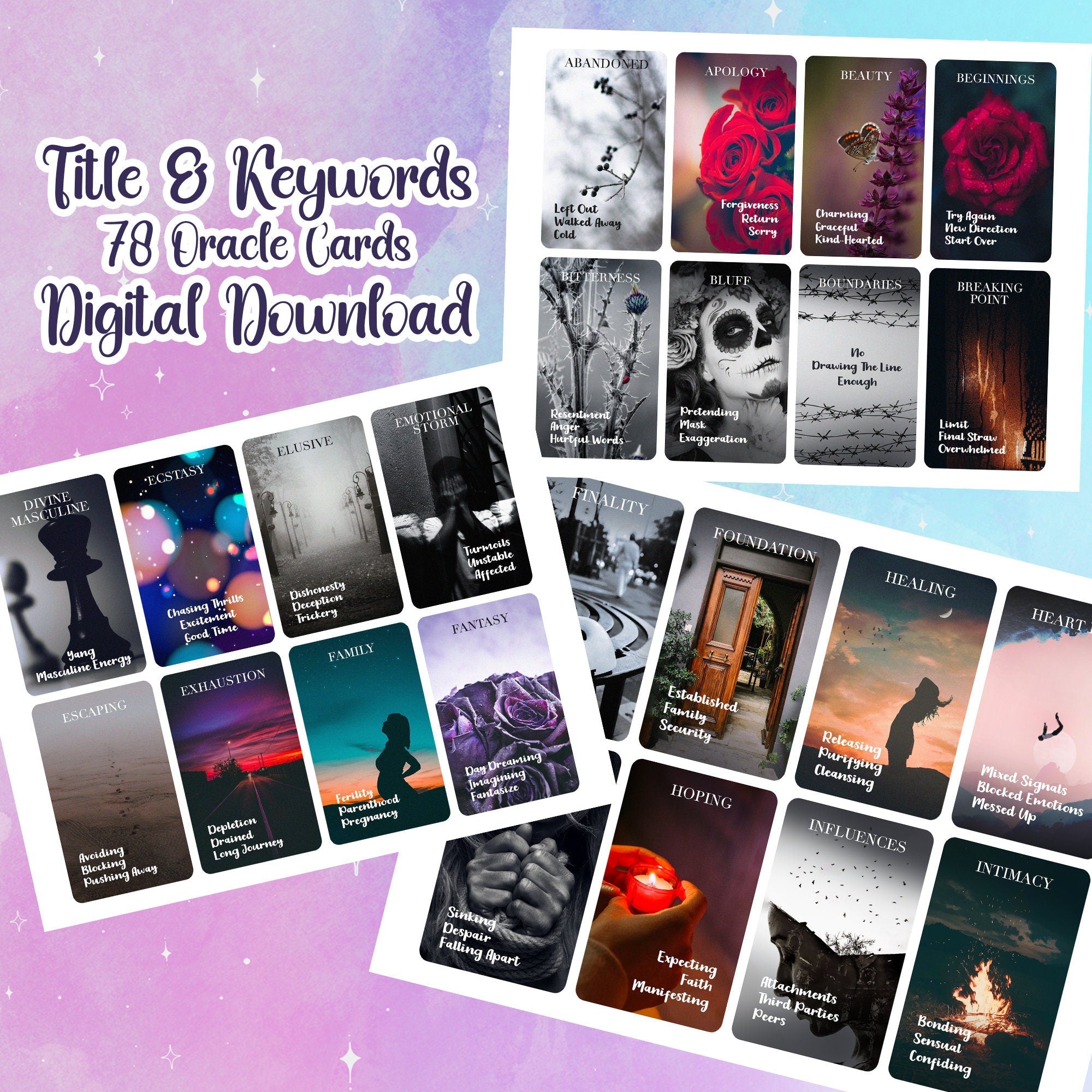 Hearts Hidden Secrets Oracle Cards | Digital | INSTANT DOWNLOAD - MysticBluuMoonTarot