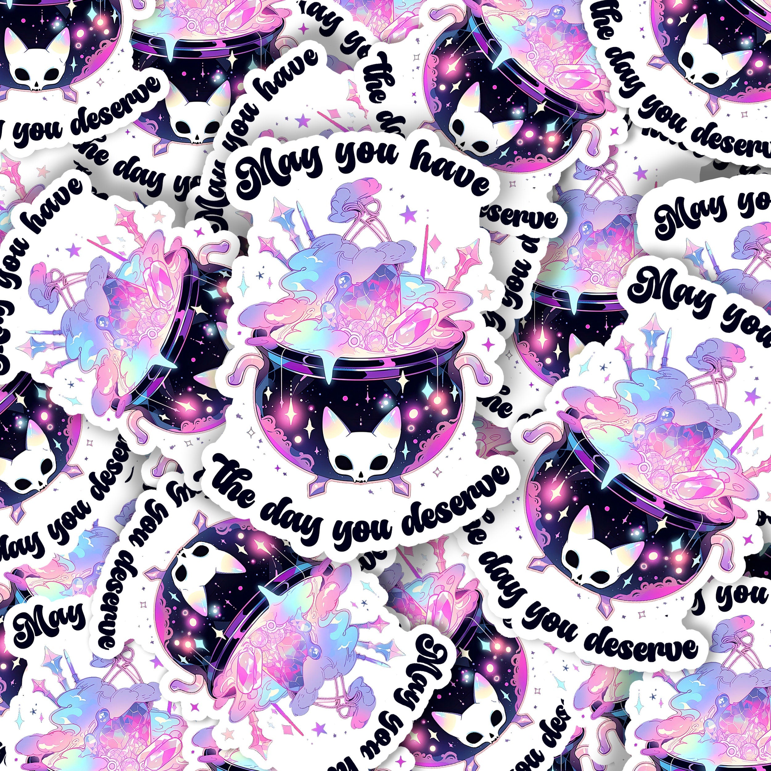 Have The Day You Deserve Sticker || Witchy Halloween Sticker, kindle stickers, witchy decor, laptop, vinyl sticker, pastel spooky