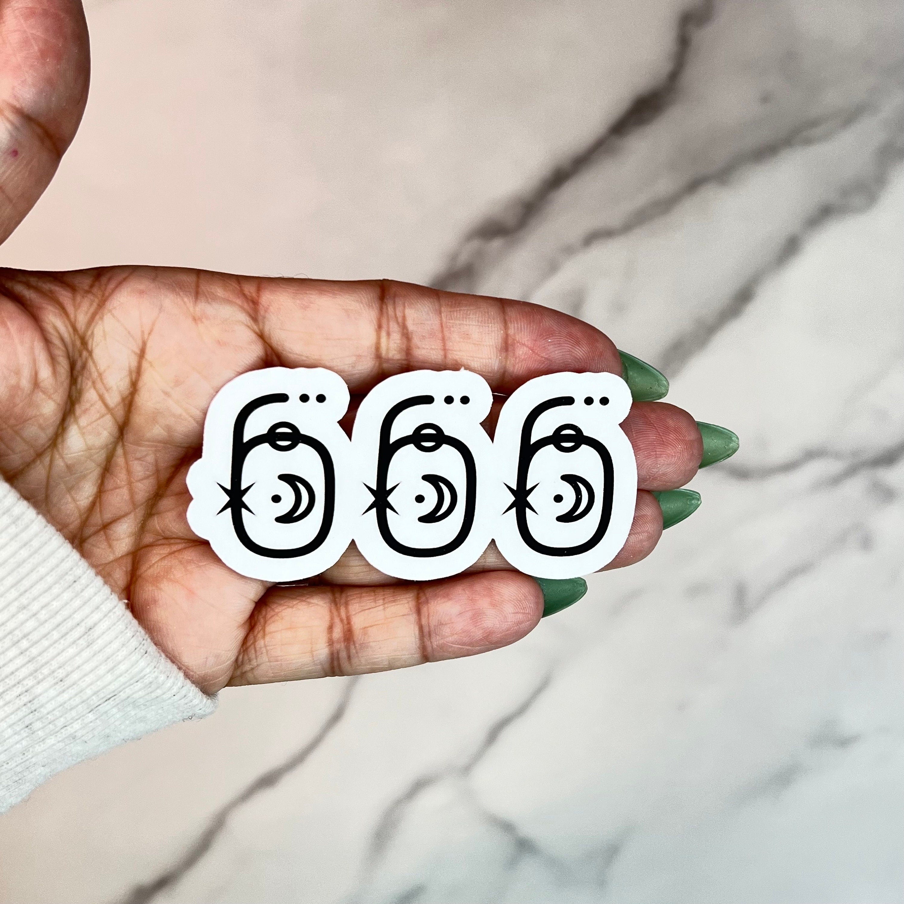 Angel Numbers Stickers 777 555 333 666 Witchy Tarot Sign Meaning, kindle stickers, hydroflask laptop, die cut one piece sticker