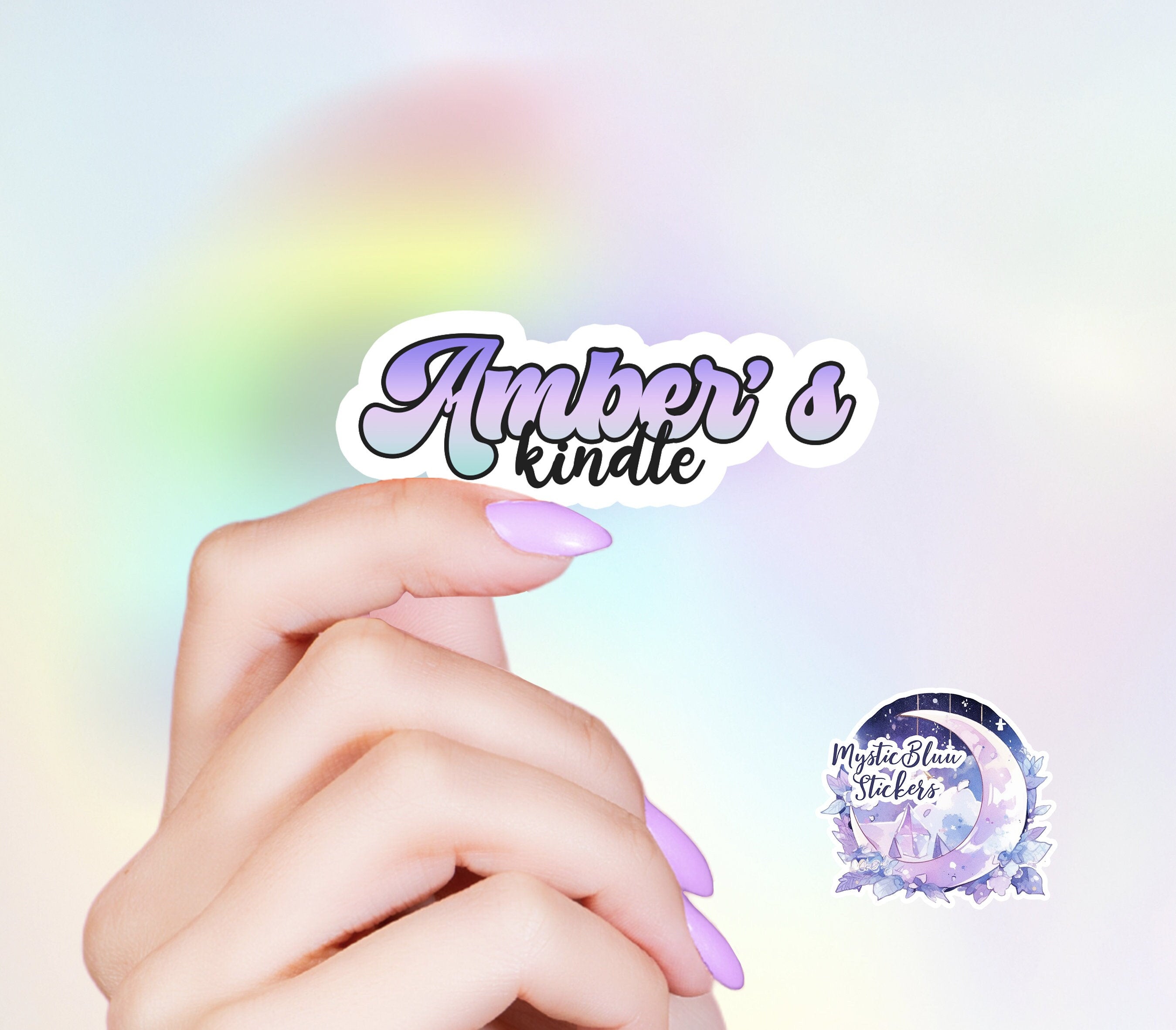 Personalized kindle stickers, Bookish Booktok Custom Name For Kindle Cover, Aesthetic, Retro, journal decals, matte vinyl, cute pastel