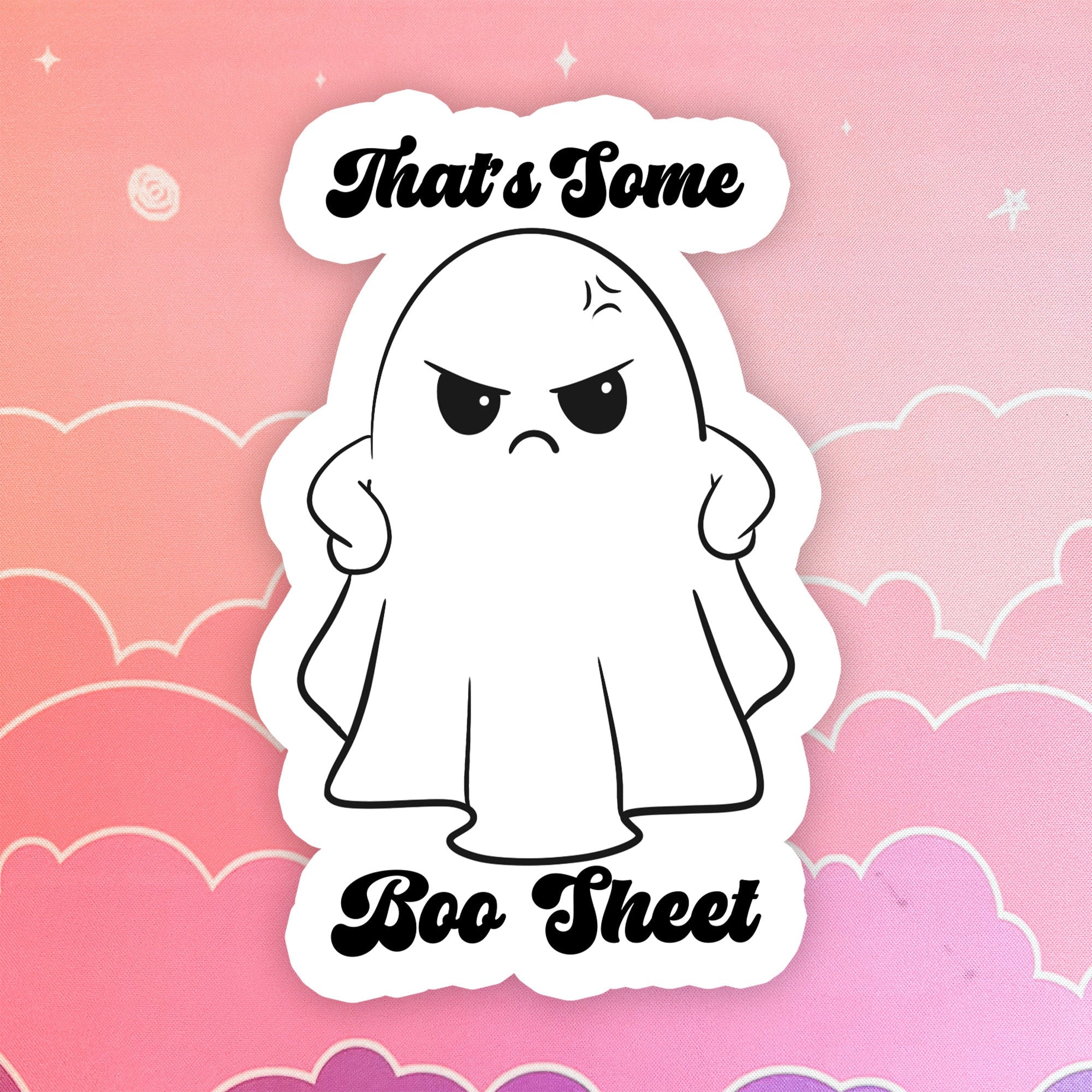 Funny Ghost sticker, Halloween stickers, spooky season, boo sheet, funny Halloween quotes, cute ghost, punny stickers, water bottle stickers