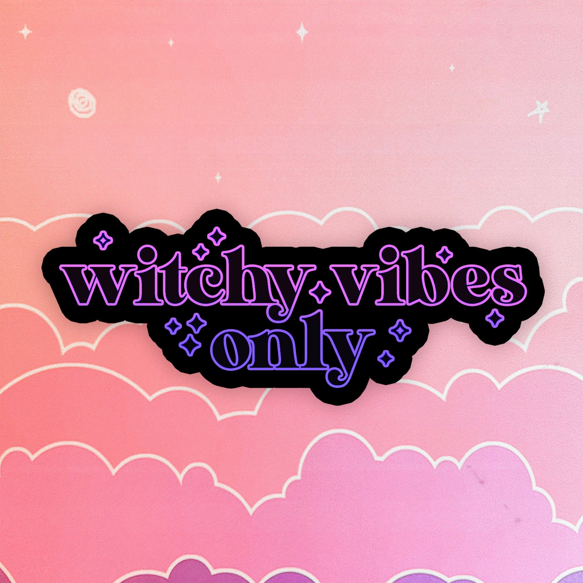 Witchy Vibes Only Sticker Halloween Aesthetic Laptop Stickers, Stationary Spooky Girly Cute Goth Kindle Stickers Hydroflask, Kawaii