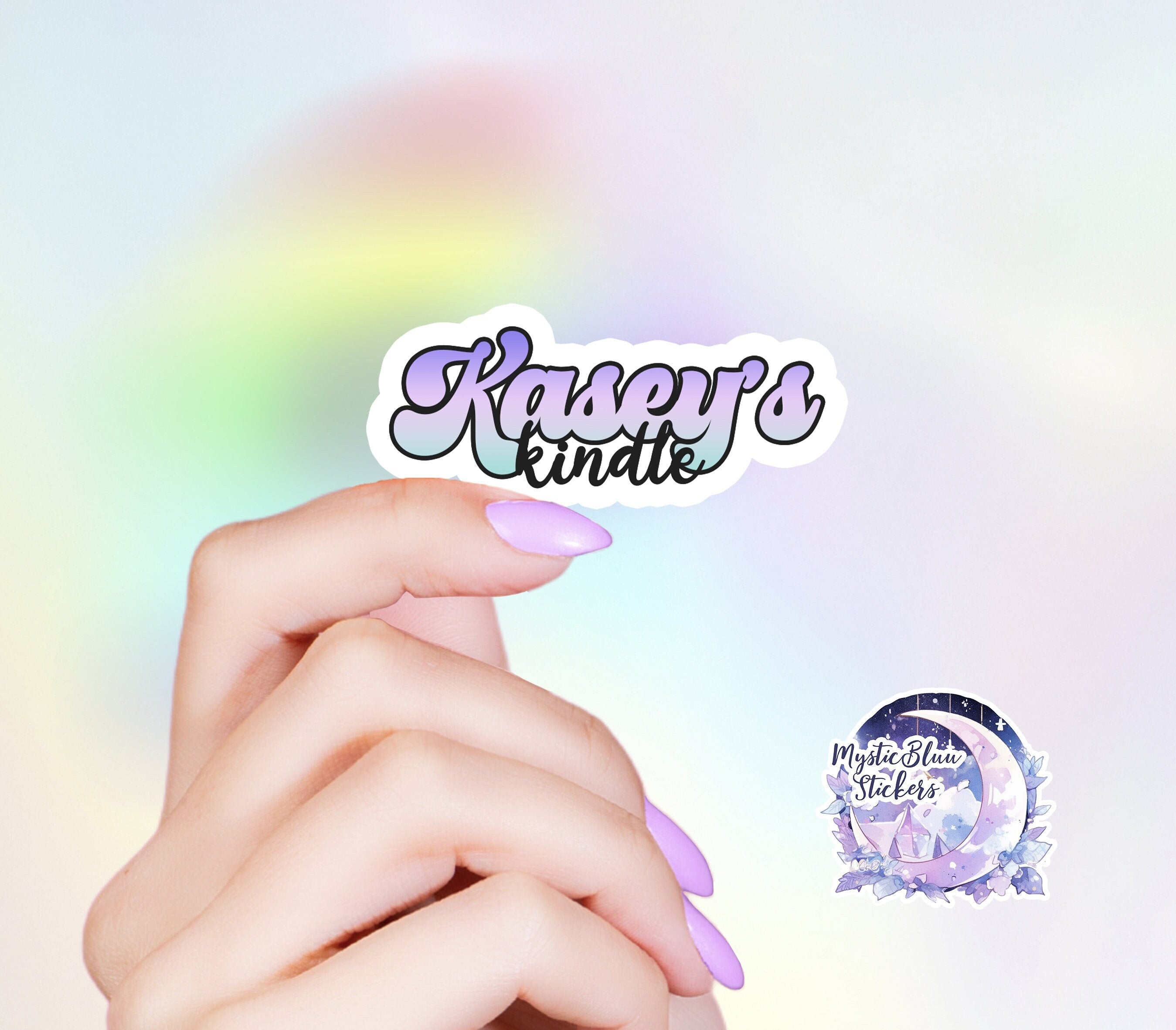 Personalized kindle stickers, Bookish Booktok Custom Name For Kindle Cover, Aesthetic, Retro, journal decals, matte vinyl, cute pastel