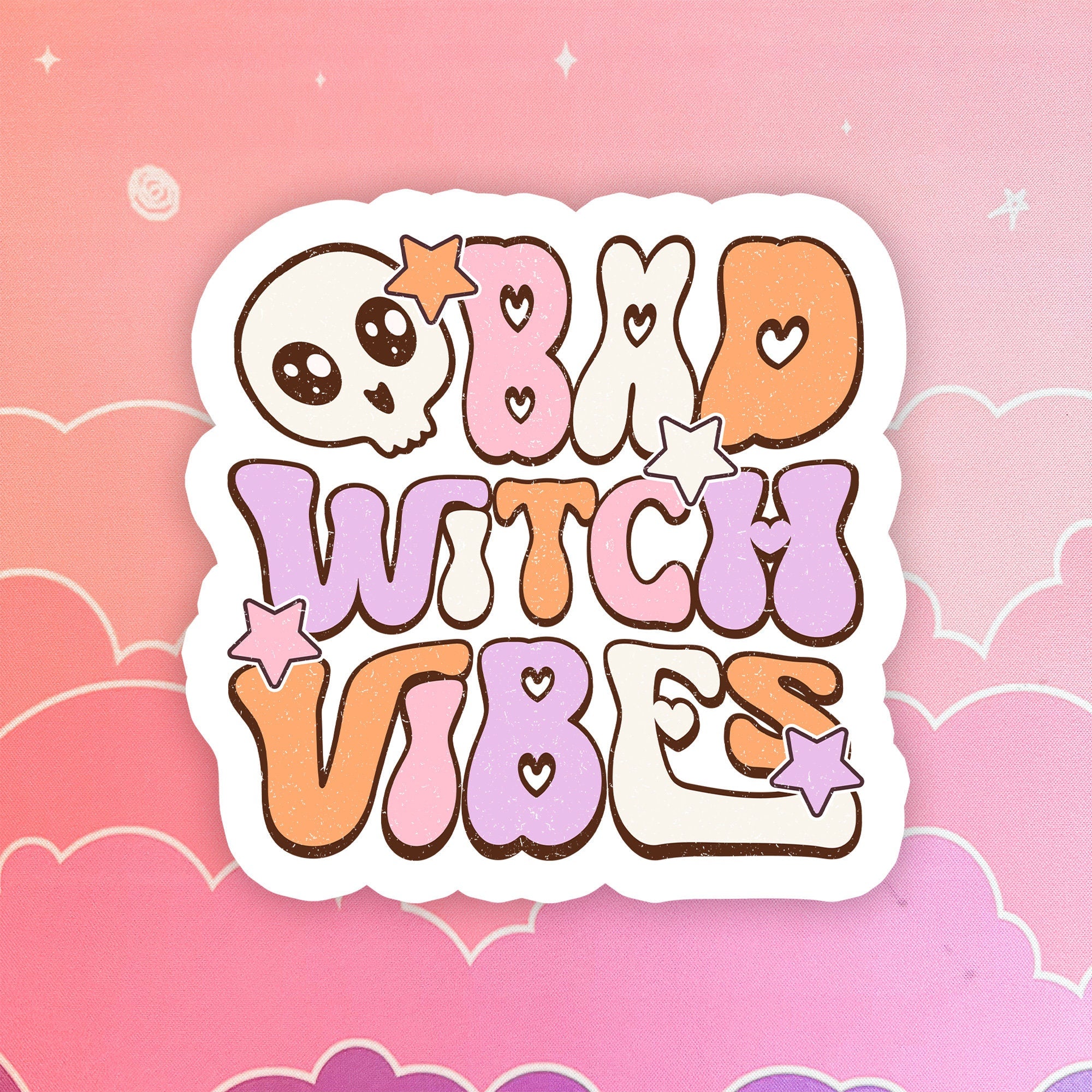 Bad Witch Vibes Sticker, witchy good vibes, spiritual, laptop, sarcastic, kindle, punny stickers, HydroFlask Stickers, bookish, book lover