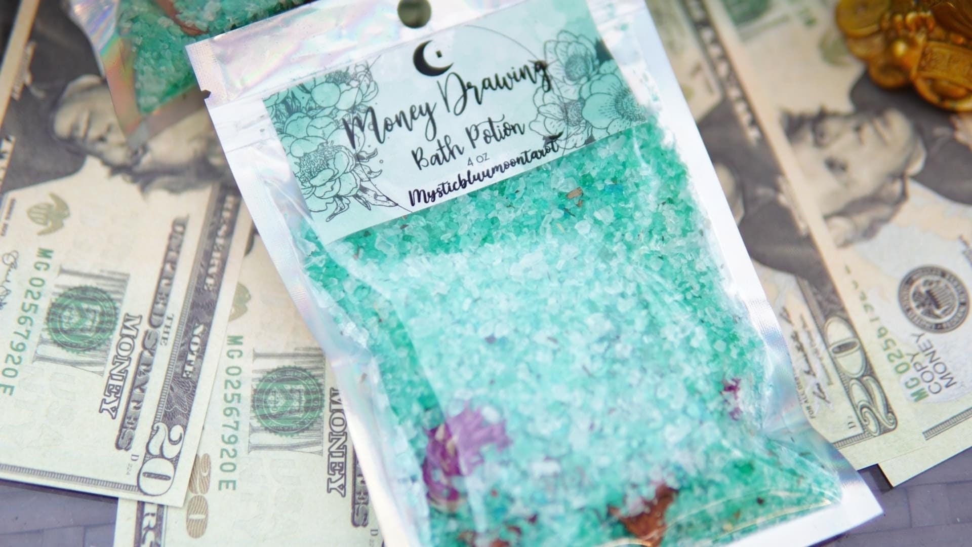 Money Spell Bottle Hand Sanitizer - Manifestation Intentions Protection Luck Spell Santeria Eleggua Blessings - MysticBluuMoonTarot