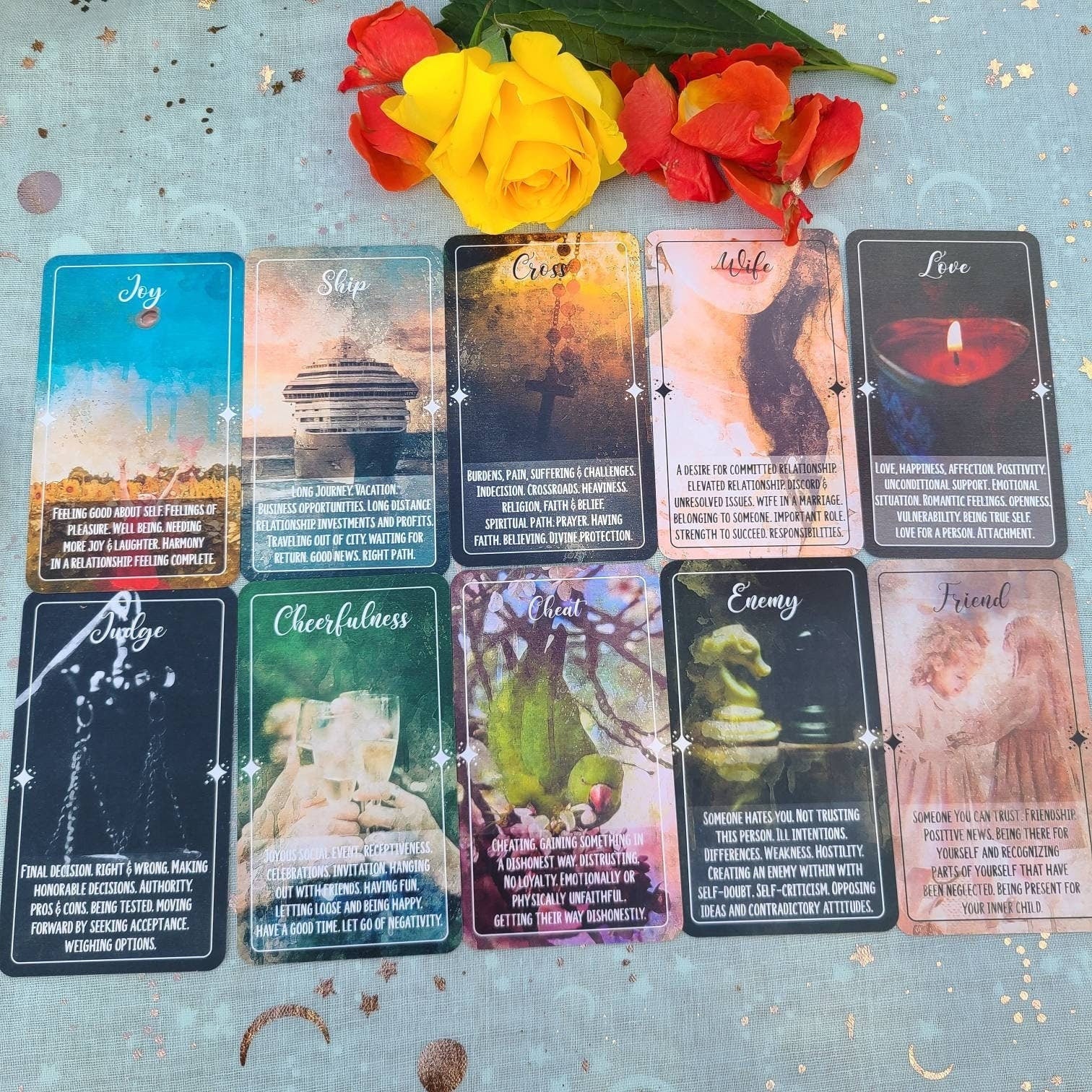Mystic Fortune Oracle Deck Situations Lenormand Gypsy Tarot Deck Twin Flame Deck Love Oracle Deck Messages Deck - MysticBluuMoonTarot