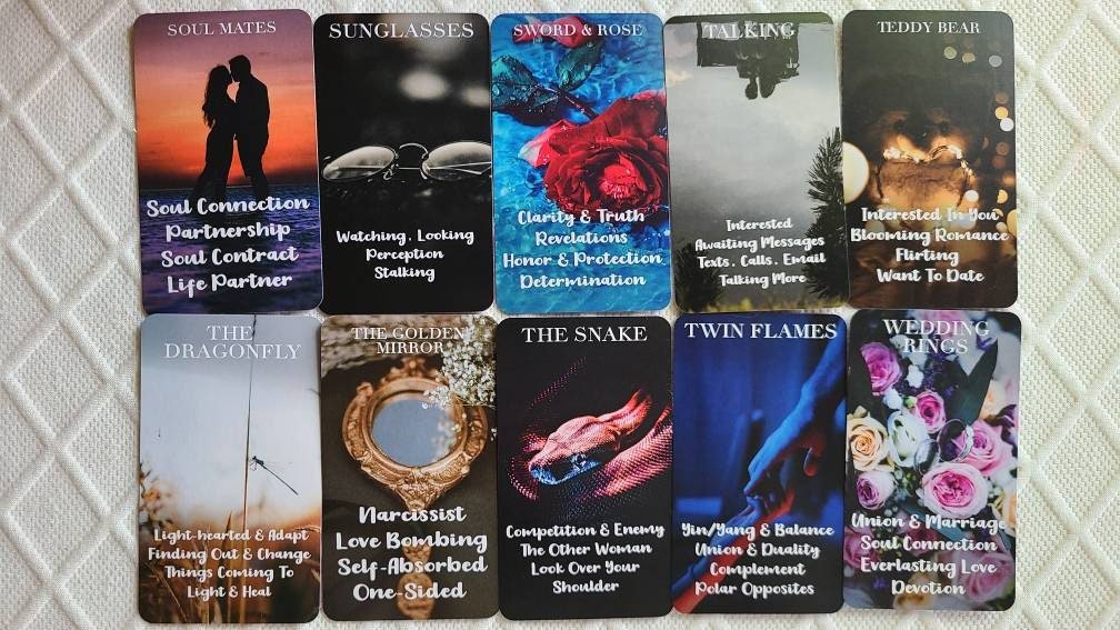 Mystic Red Rose Oracle Deck Situations Tarot Deck Twin Flame Deck Love Oracle Cards Messages Deck - MysticBluuMoonTarot